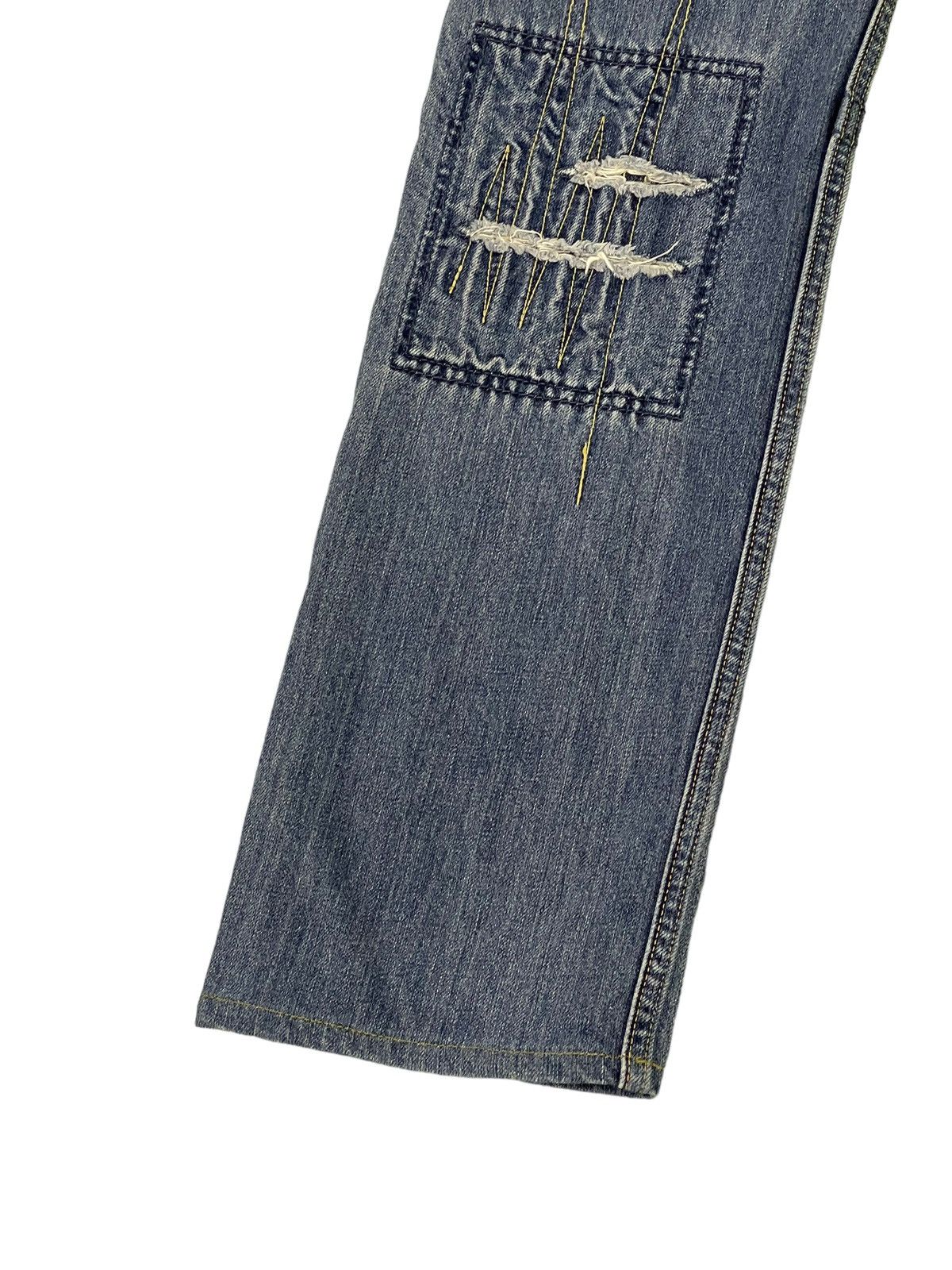 Japanese Brand Slim Jeans John Bull Japan Patchwork Boro Denim 9🟦 Size US 30 / EU 46 - 15 Thumbnail