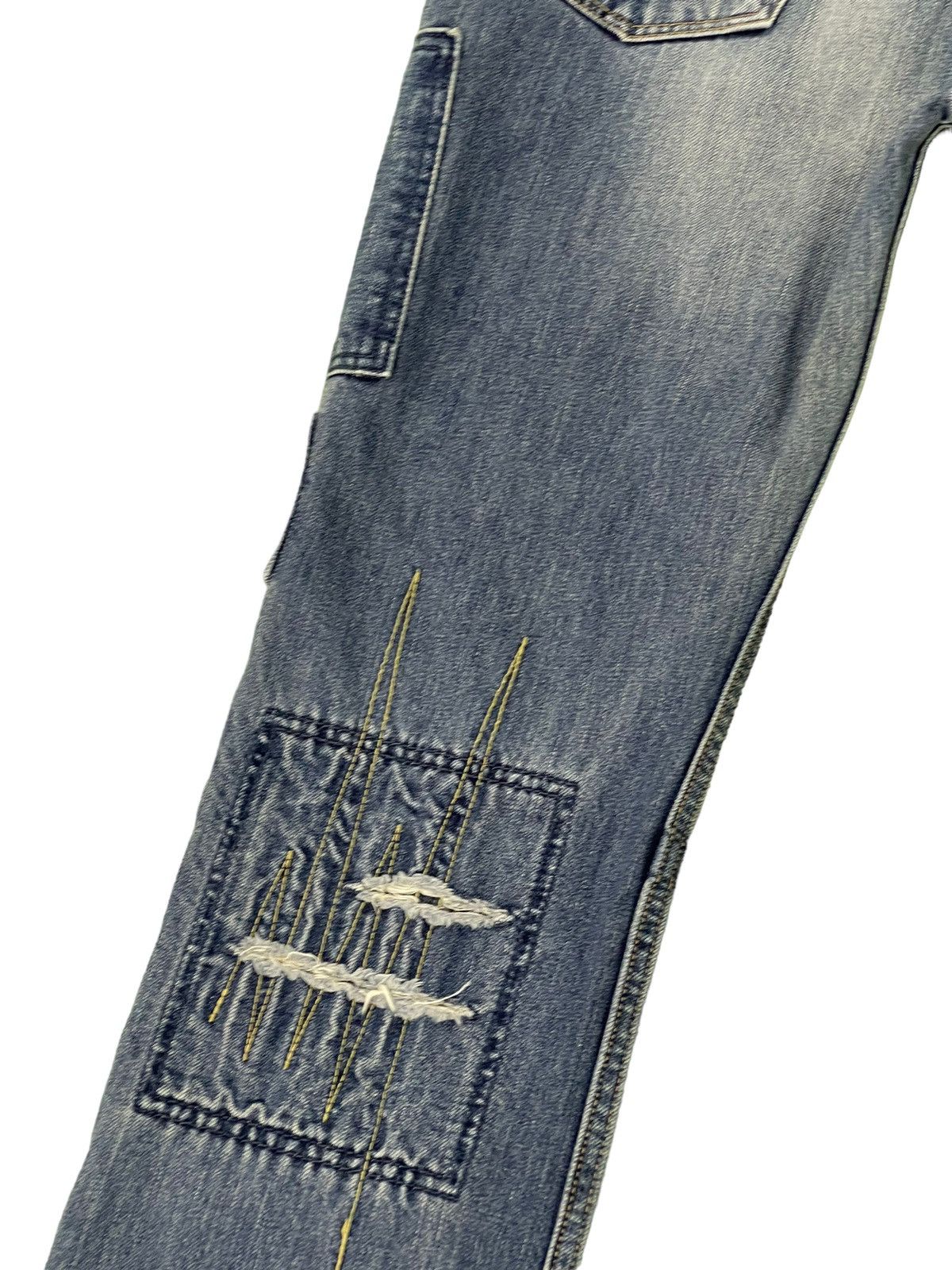 Japanese Brand Slim Jeans John Bull Japan Patchwork Boro Denim 9🟦 Size US 30 / EU 46 - 16 Thumbnail