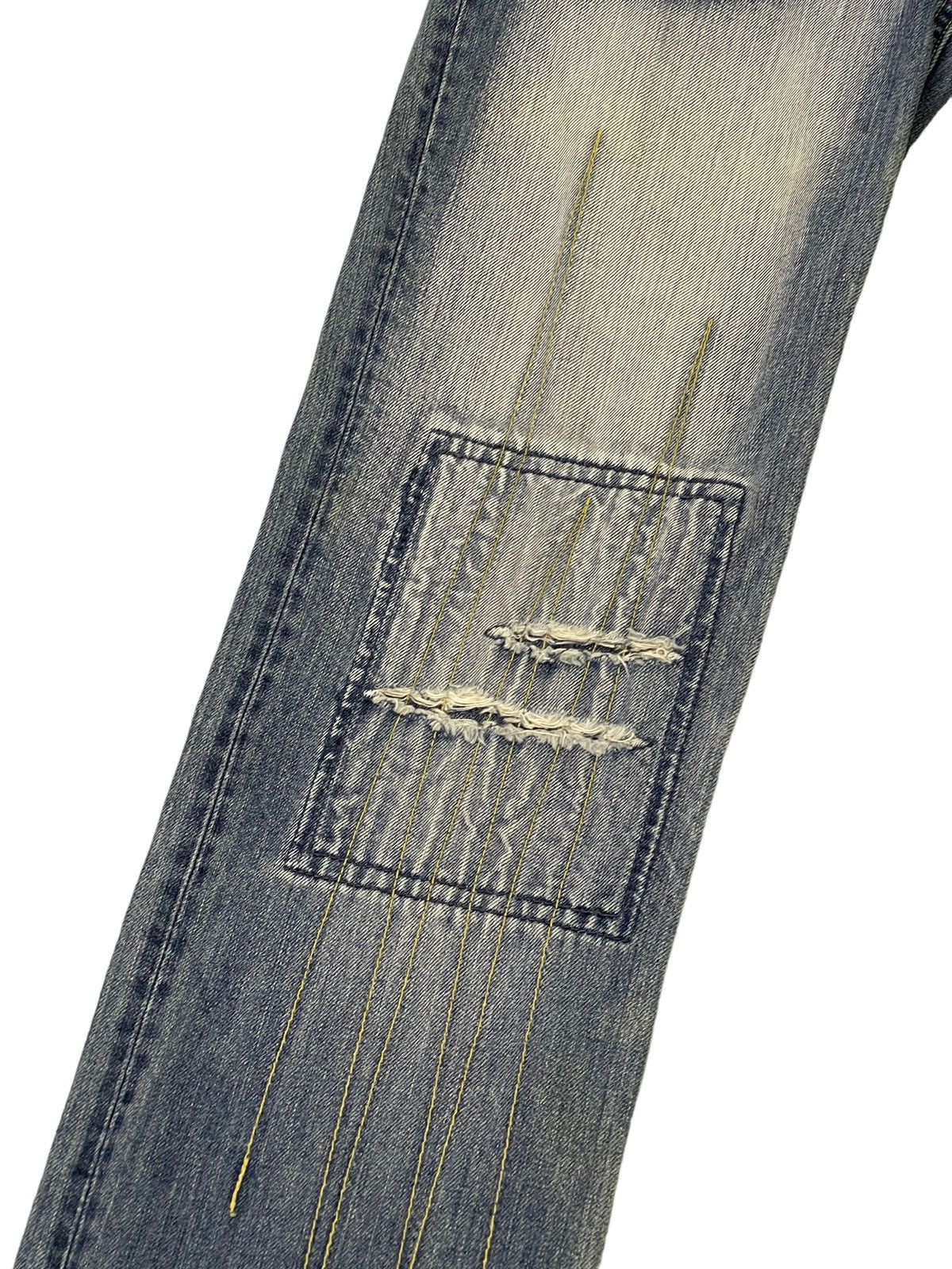 Japanese Brand Slim Jeans John Bull Japan Patchwork Boro Denim 9🟦 Size US 30 / EU 46 - 6 Thumbnail