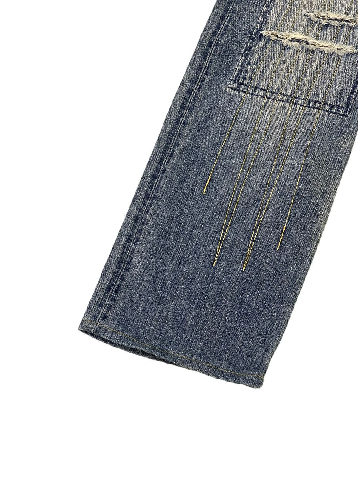 Japanese Brand Slim Jeans John Bull Japan Patchwork Boro Denim 9🟦 Size US 30 / EU 46 - 5 Thumbnail