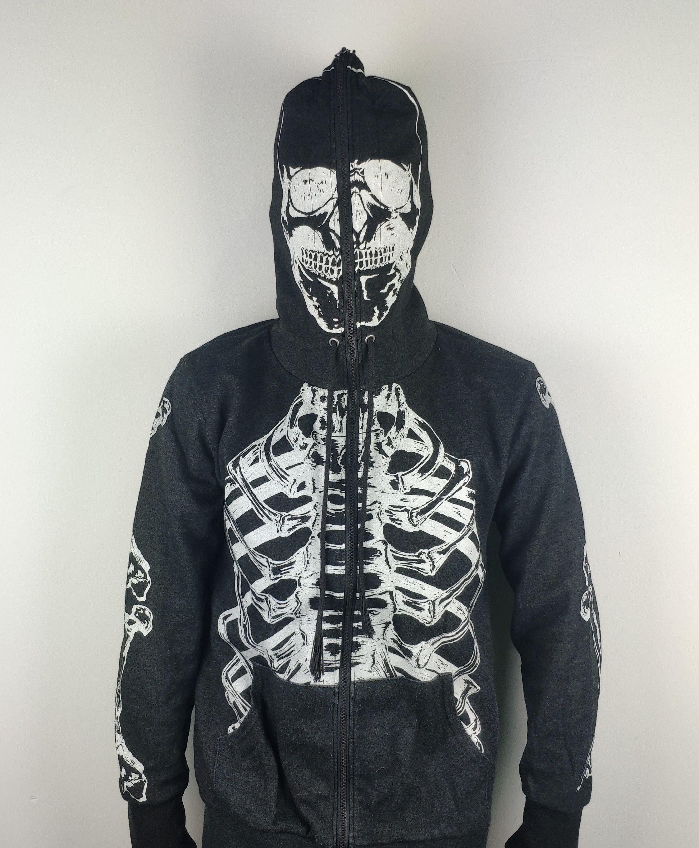 Japanese Brand × Vintage Vintage Hooded Jacket Skeleton Inspired Kanye West Size US S / EU 44-46 / 1 - 1 Thumbnail
