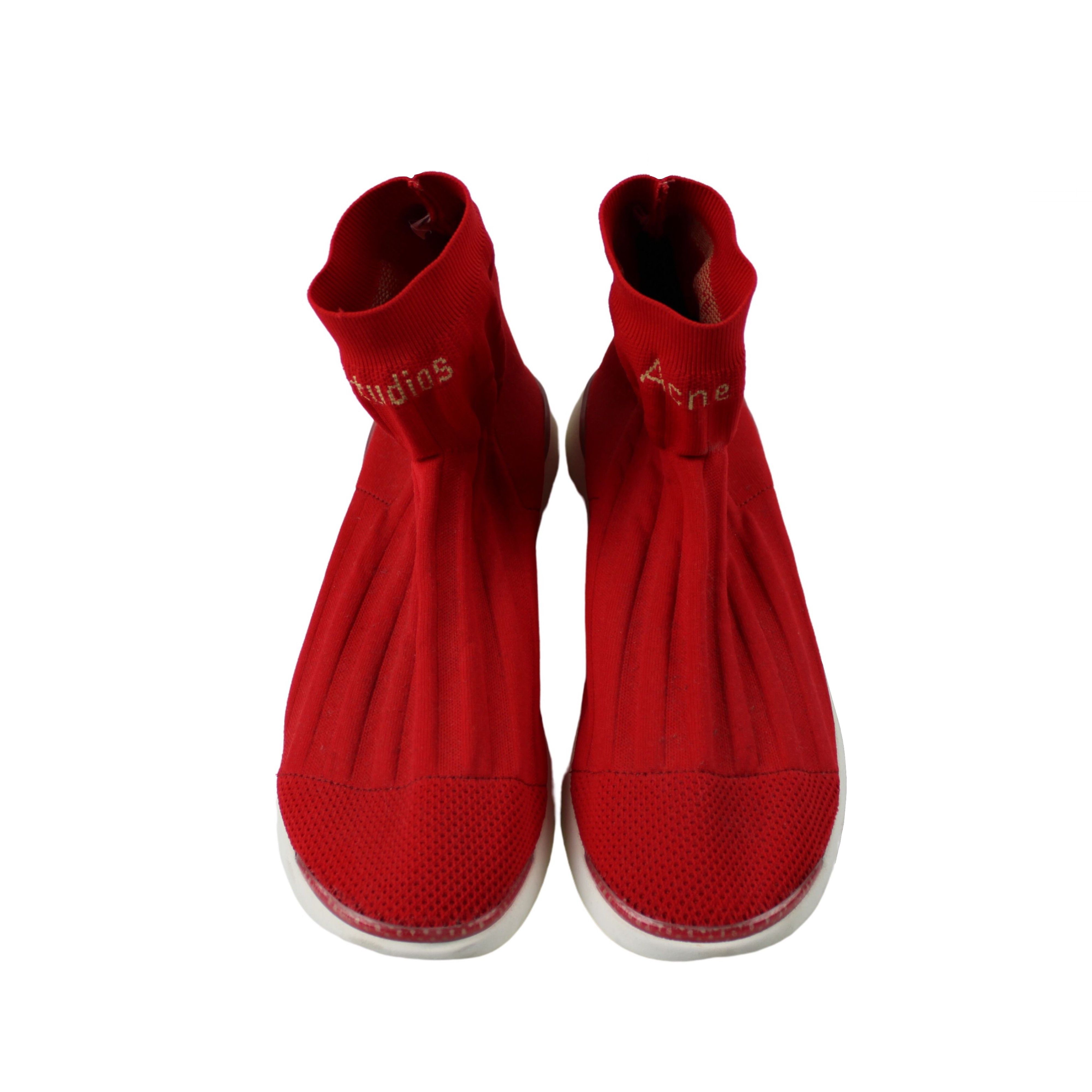 Acne Studios Acne Studios Orange Tristan Sock Sneakers Size US 9 / EU 42 - 3 Thumbnail