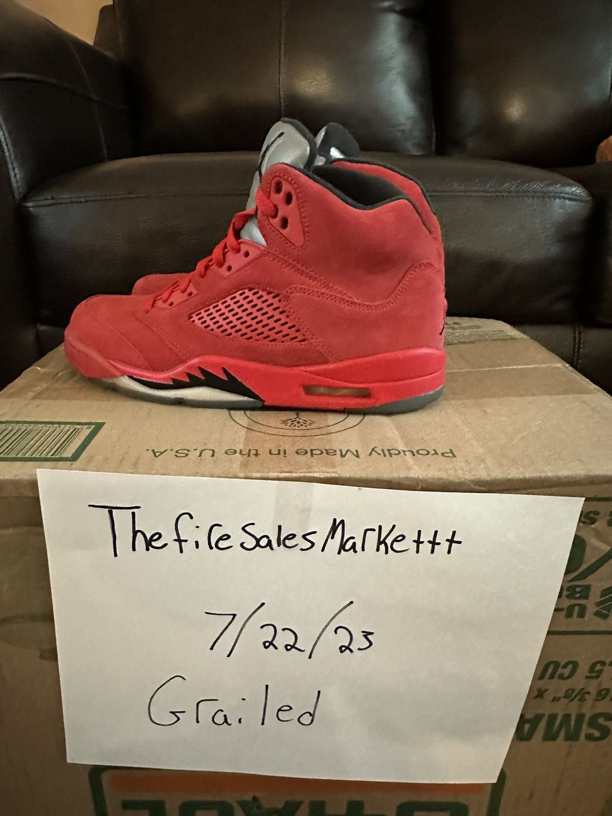 Jordan red suede