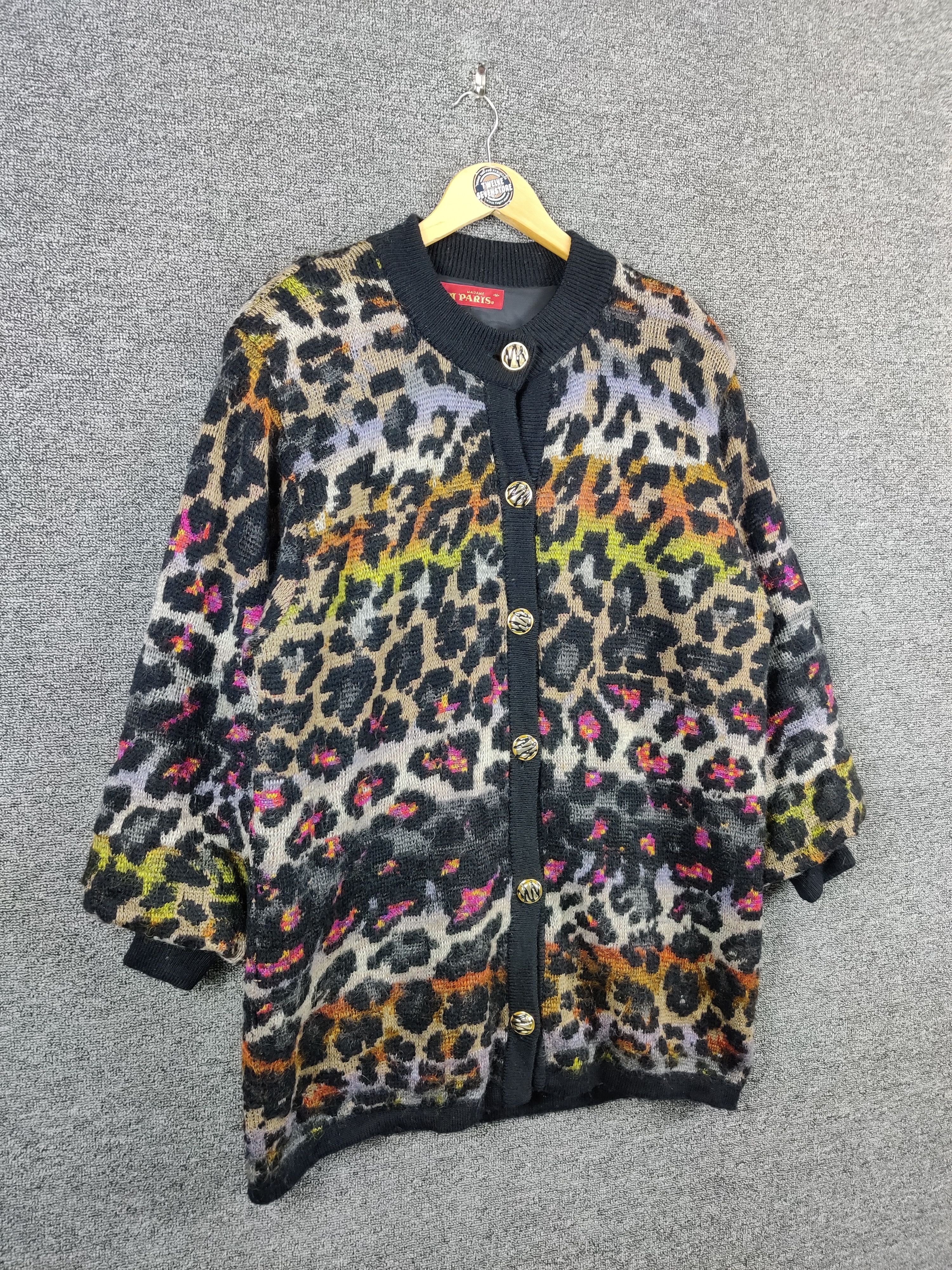 Aran Isles Knitwear × Vintage Vintage Paris Knit Cardigan Leopard Size US M / EU 48-50 / 2 - 8 Thumbnail