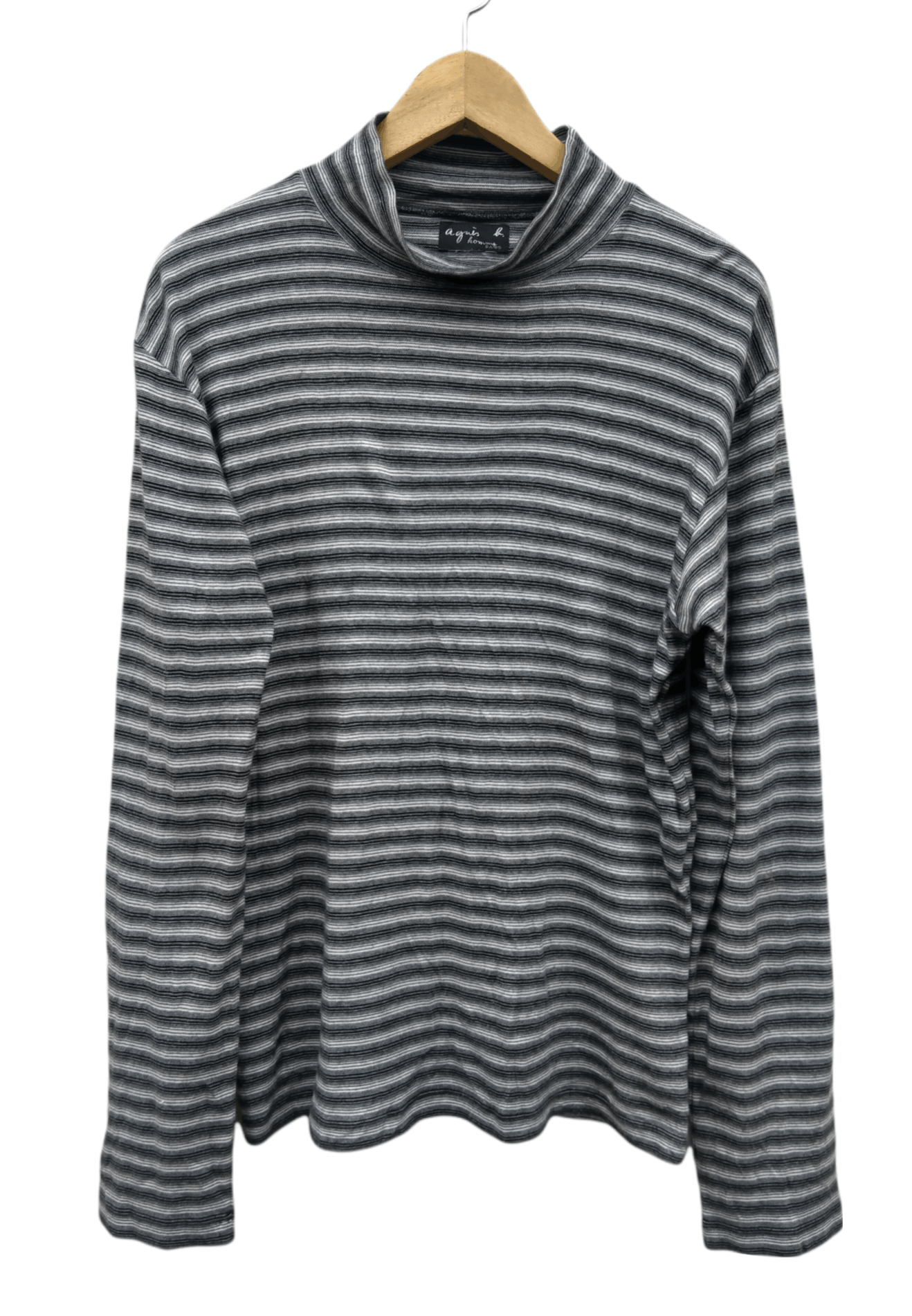 agnes b. Vintage Agnes B Homme Paris Turtleneck Stripe Long Sleeve Size US M / EU 48-50 / 2 - 1 Thumbnail
