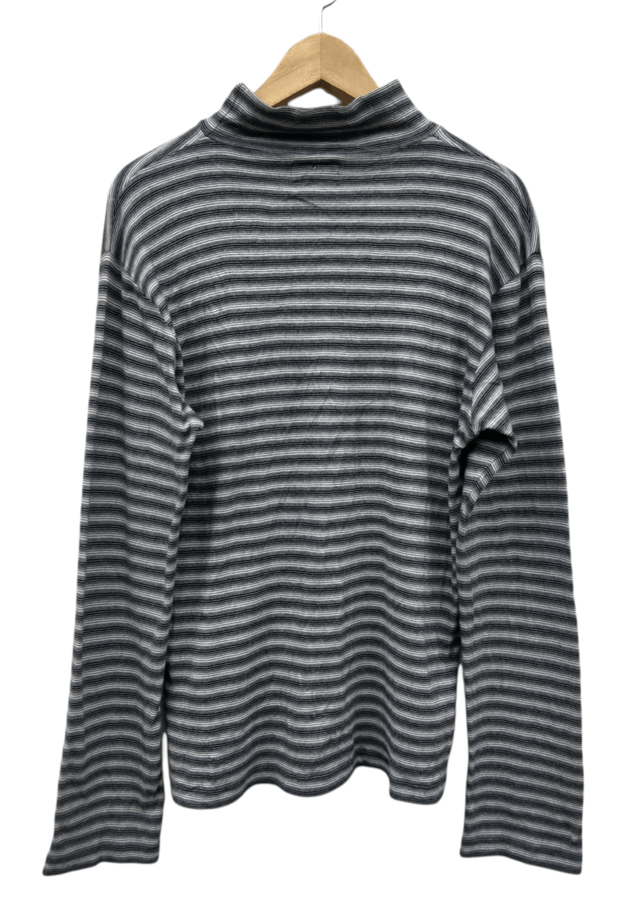 agnes b. Vintage Agnes B Homme Paris Turtleneck Stripe Long Sleeve Size US M / EU 48-50 / 2 - 2 Thumbnail