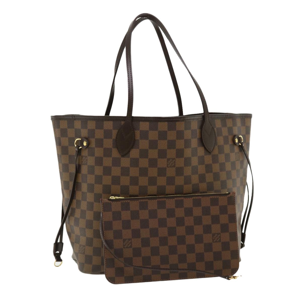 LOUIS VUITTON Damier Ebene Neverfull MM Tote Bag N51105 LV Auth pt4962