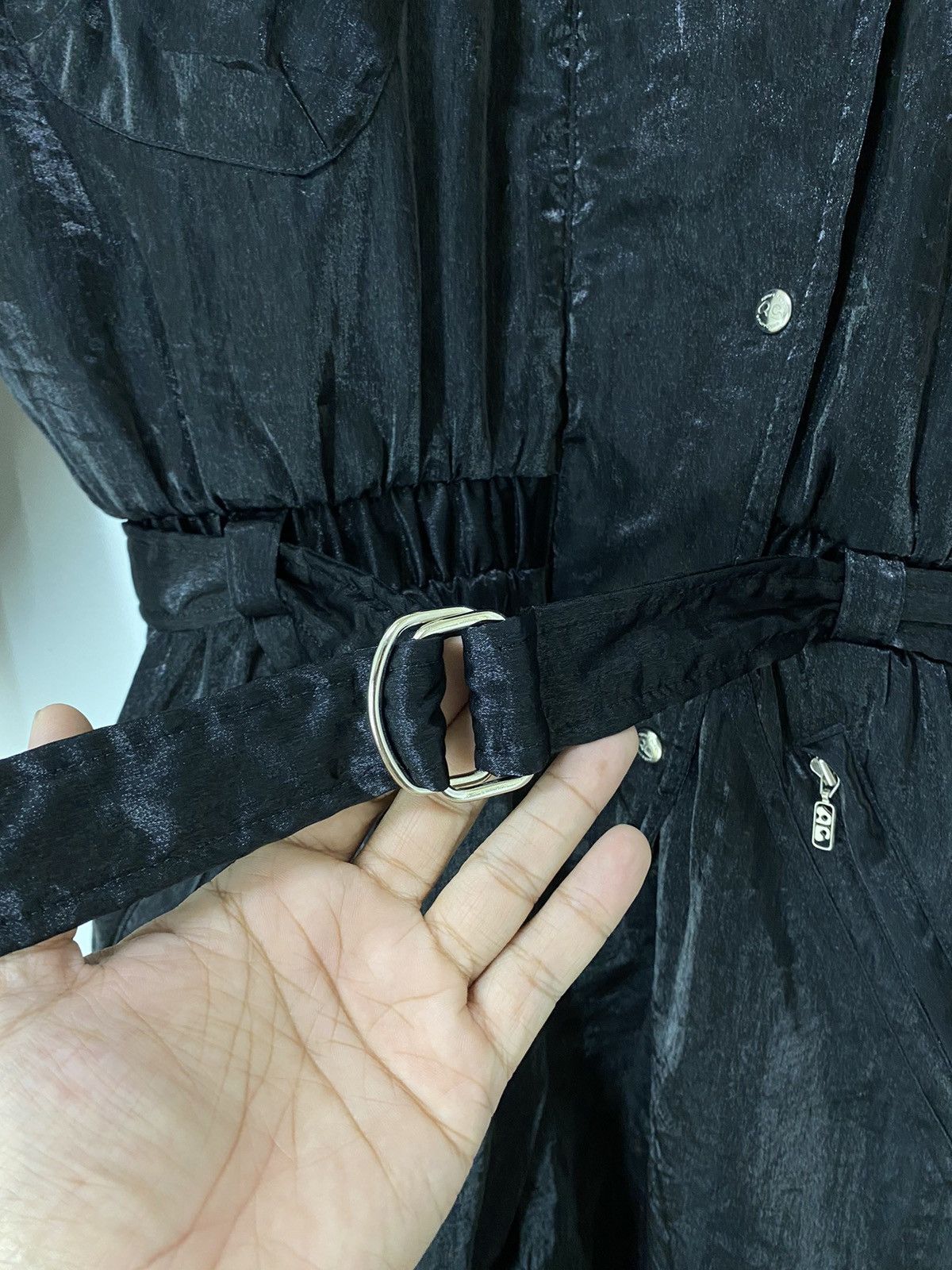 Courreges Courreges Jumpsuit Shinning Black Big Logo Design Size 29" - 7 Thumbnail