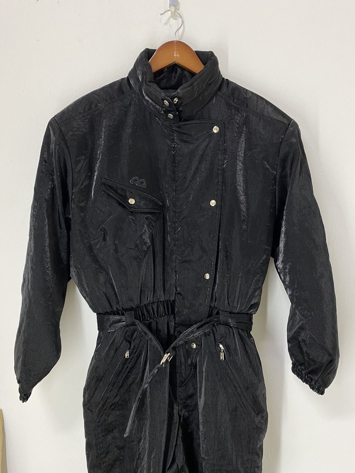 Courreges Courreges Jumpsuit Shinning Black Big Logo Design Size 29" - 5 Thumbnail