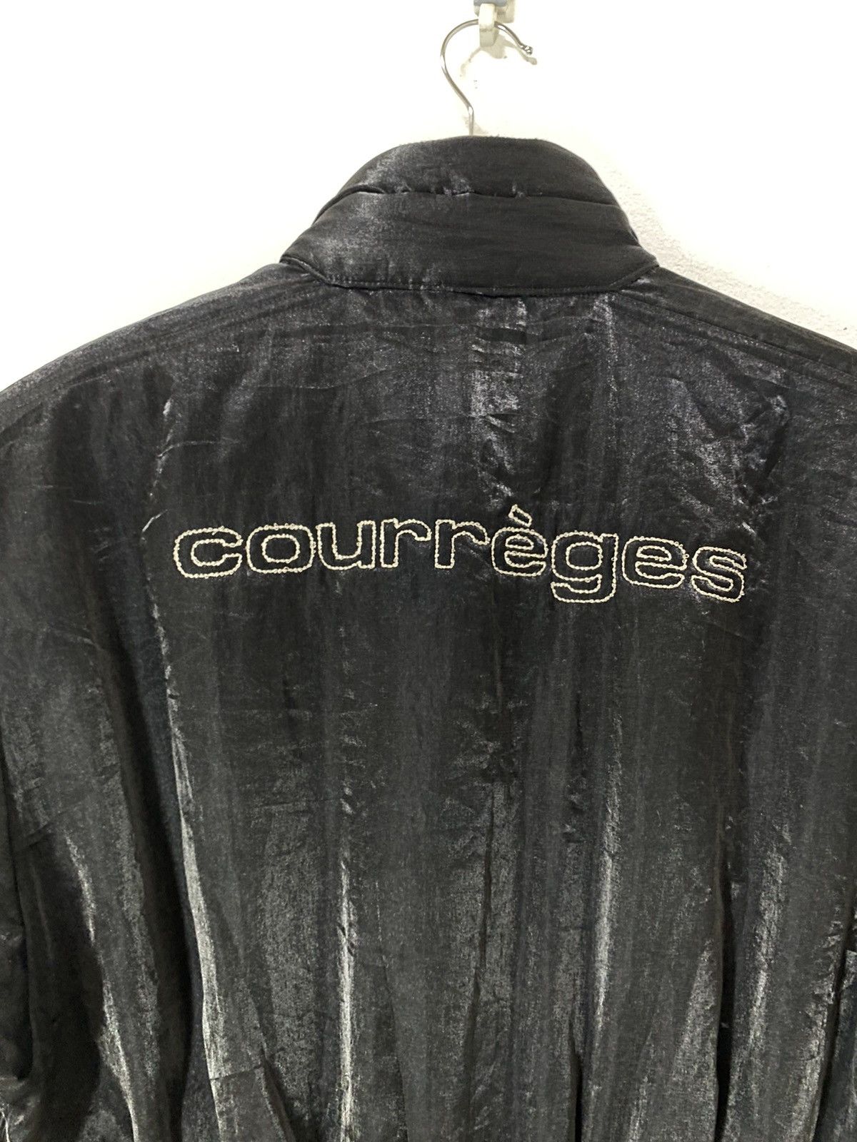 Courreges Courreges Jumpsuit Shinning Black Big Logo Design Size 29" - 3 Thumbnail