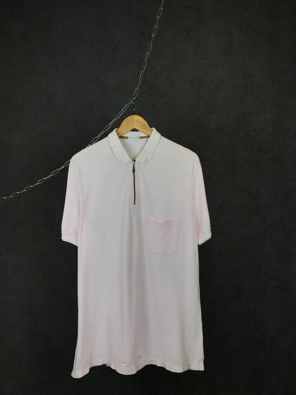 Brunello Cucinelli Brunello Cucinelli vintage luxury zip polo tee Size US XL / EU 56 / 4 - 1 Thumbnail