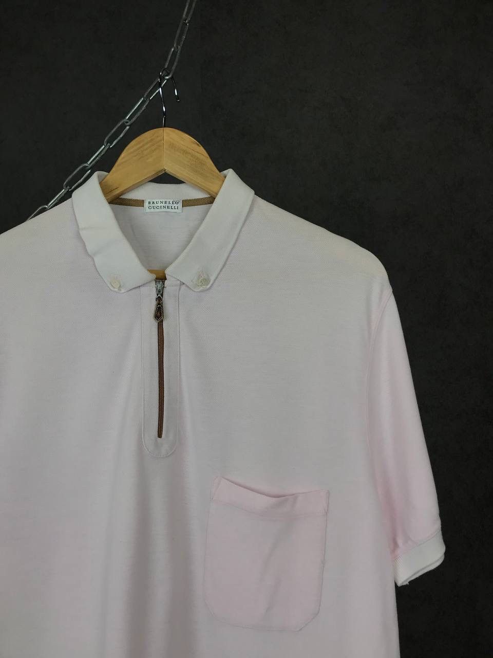 Brunello Cucinelli Brunello Cucinelli vintage luxury zip polo tee Size US XL / EU 56 / 4 - 2 Thumbnail