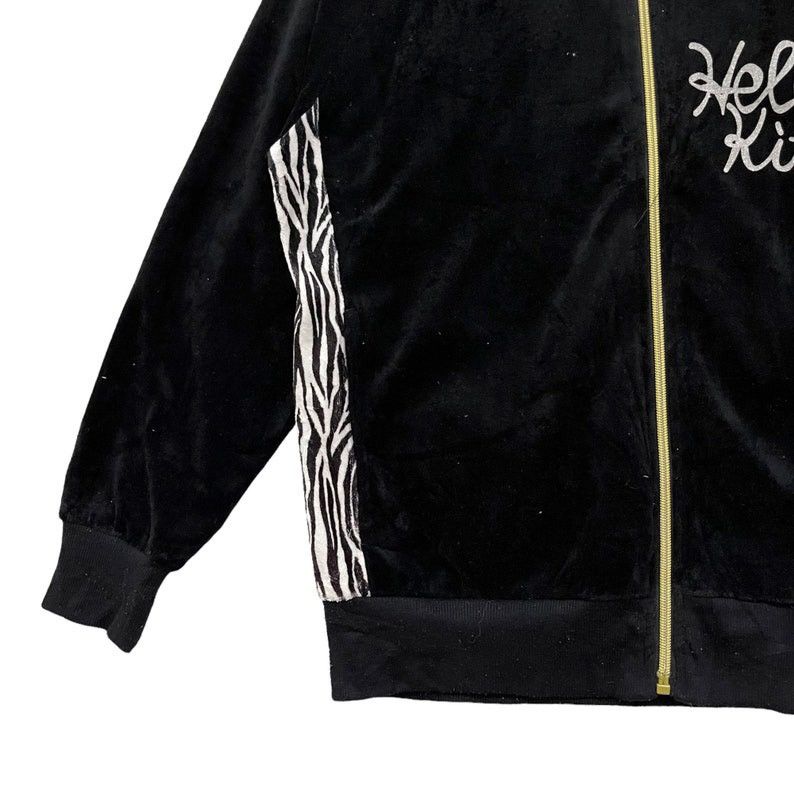 Anime Vintage Hello Kitty Hello Kanye Velvet Hoodie Zipper Jacket Size M / US 6-8 / IT 42-44 - 8 Thumbnail