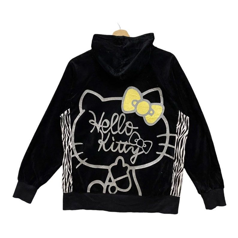 Anime Vintage Hello Kitty Hello Kanye Velvet Hoodie Zipper Jacket Size M / US 6-8 / IT 42-44 - 2 Thumbnail