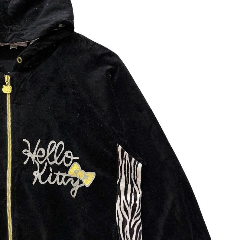 Anime Vintage Hello Kitty Hello Kanye Velvet Hoodie Zipper Jacket Size M / US 6-8 / IT 42-44 - 7 Thumbnail