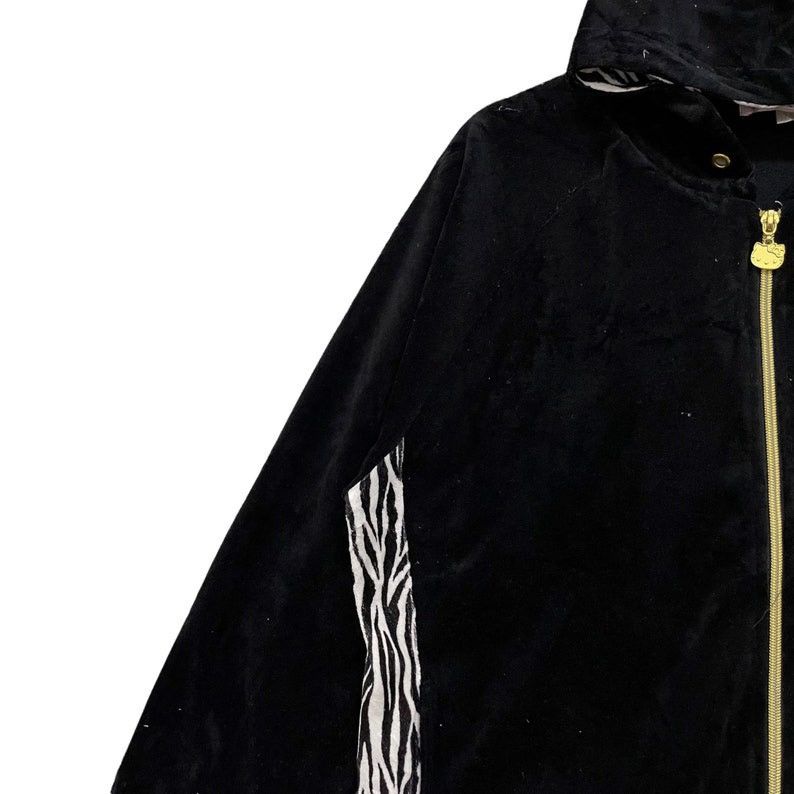 Anime Vintage Hello Kitty Hello Kanye Velvet Hoodie Zipper Jacket Size M / US 6-8 / IT 42-44 - 6 Thumbnail