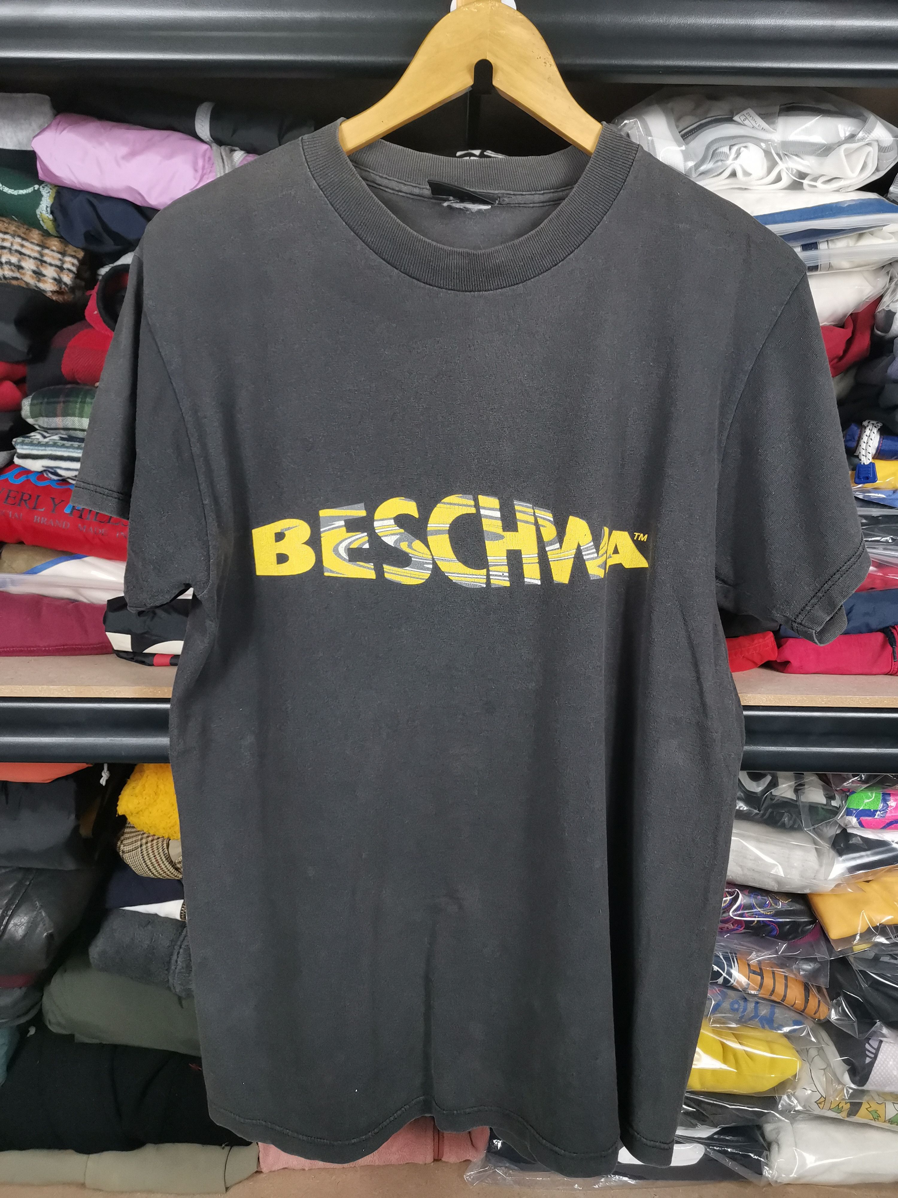 image of 90's Alien Workshop By Beschwa Tshirt Sun Faded in Black, Men's (Size Medium)