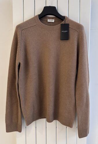 image of Saint Laurent Paris Crewneck In Camel, Men's (Size Large)