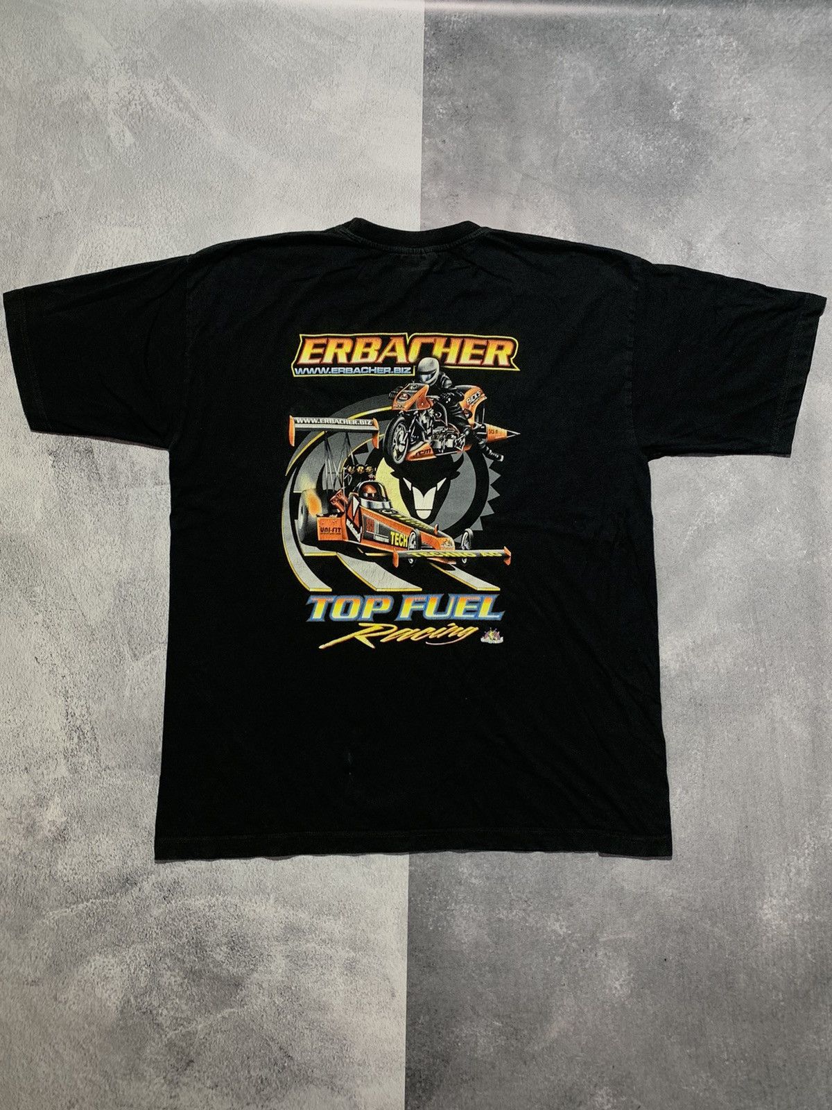 Band Tees × Vintage Vintage Y2K Erbacher Racing band tee big logo style size XL Size US XL / EU 56 / 4 - 1 Thumbnail