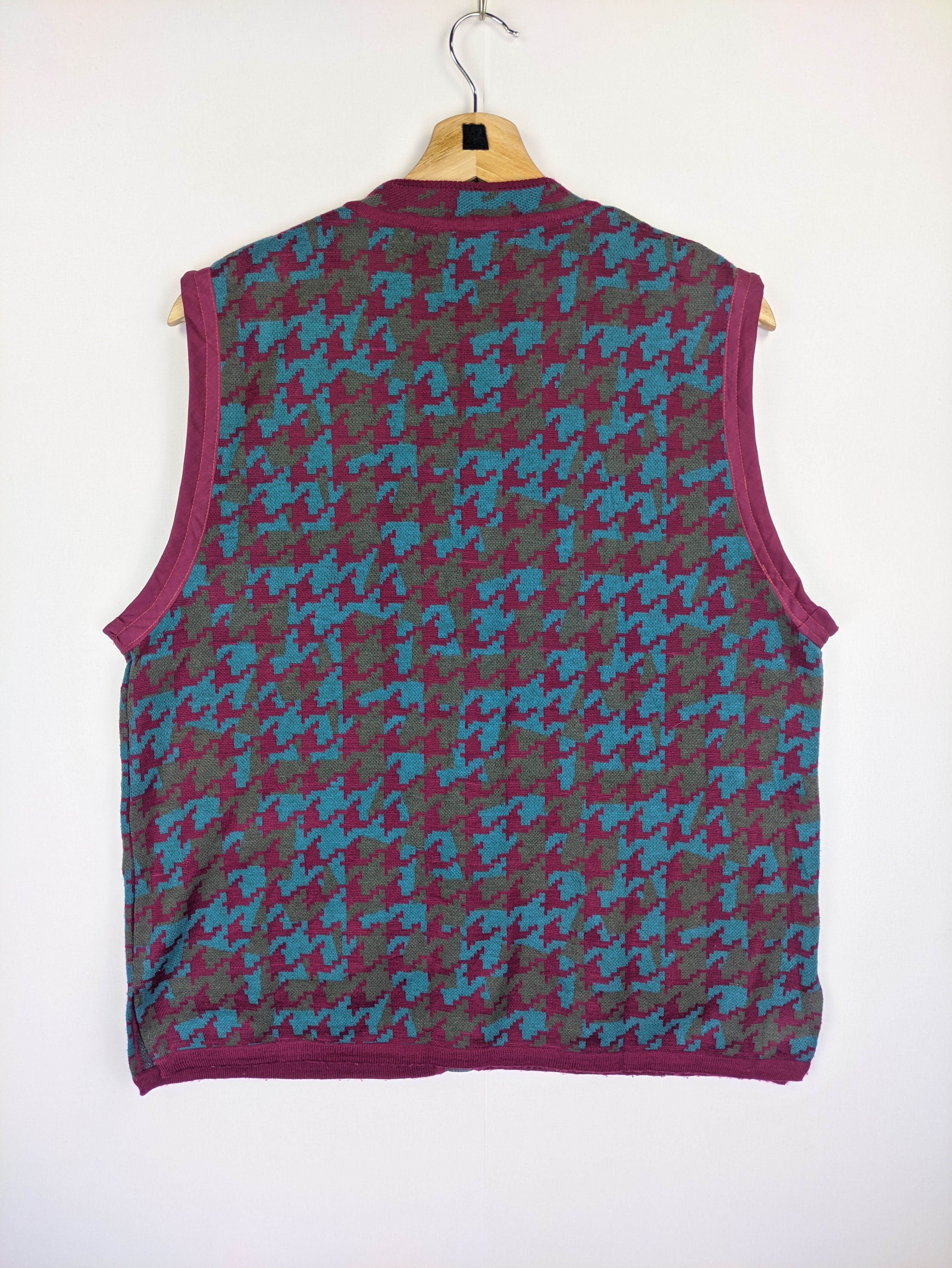 Japanese Brand × Vintage Steals🔥Vintage Vest Houndstooth Patterned Size US M / EU 48-50 / 2 - 2 Thumbnail