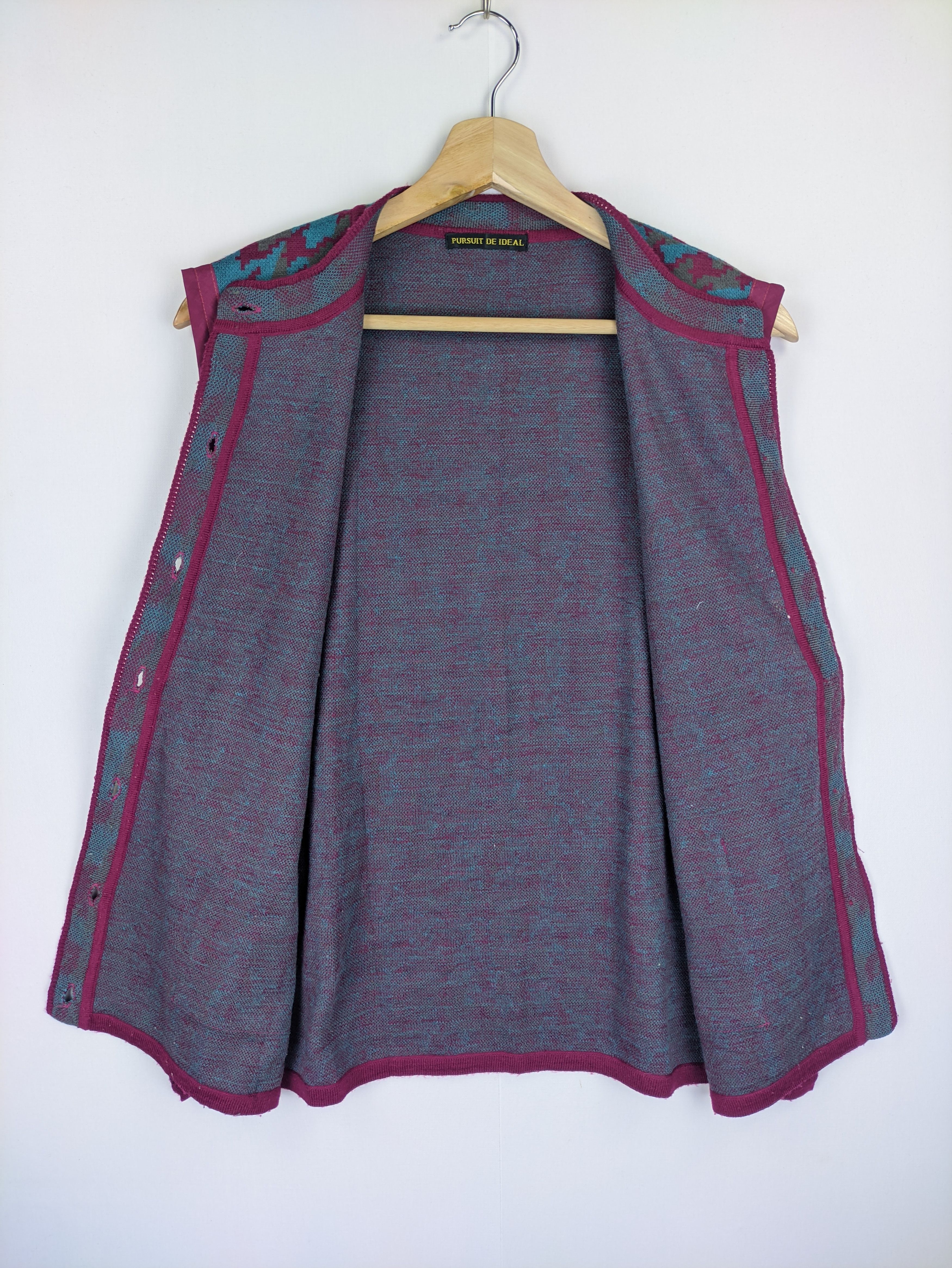 Japanese Brand × Vintage Steals🔥Vintage Vest Houndstooth Patterned Size US M / EU 48-50 / 2 - 6 Thumbnail
