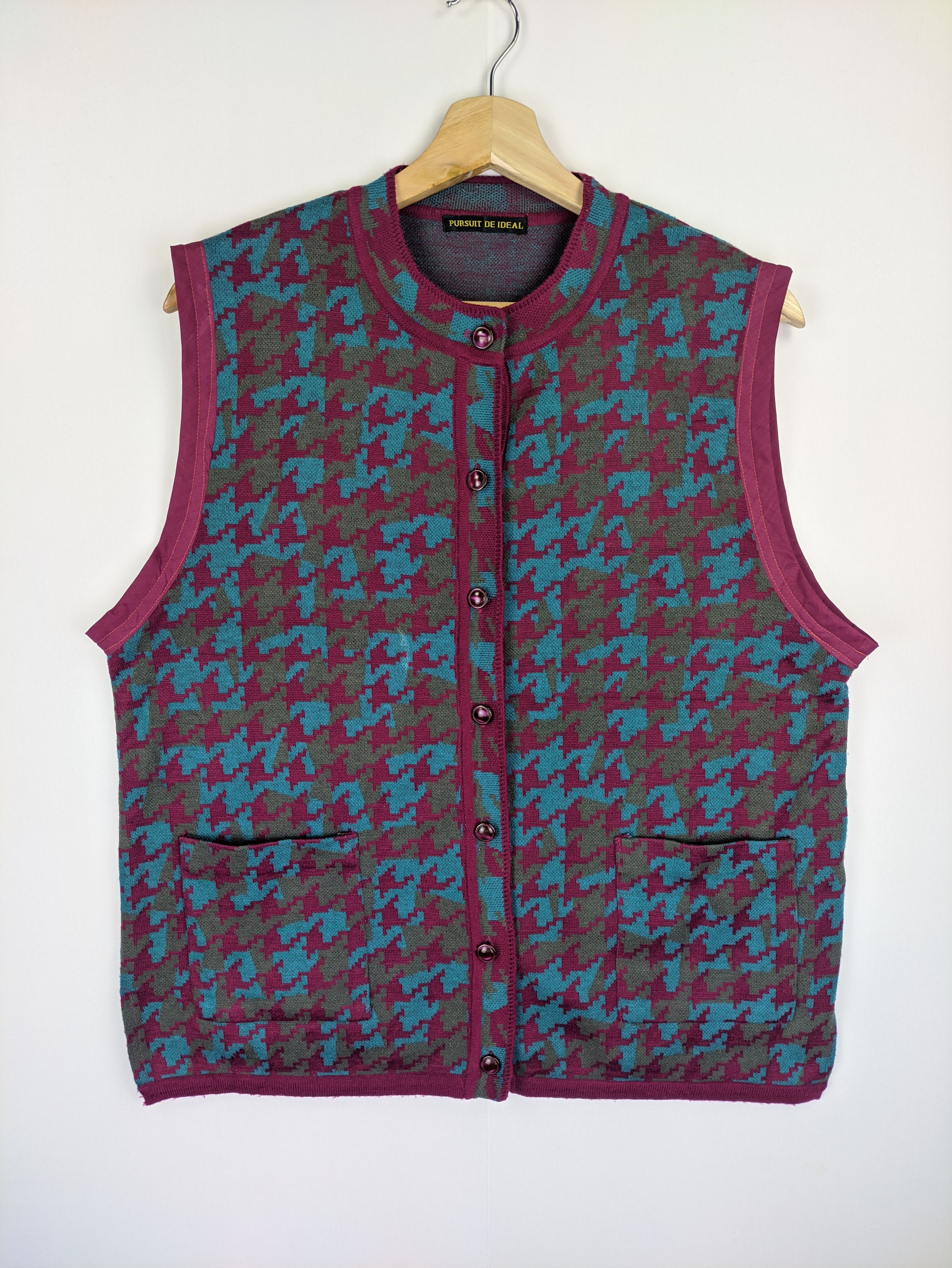 Japanese Brand × Vintage Steals🔥Vintage Vest Houndstooth Patterned Size US M / EU 48-50 / 2 - 1 Thumbnail