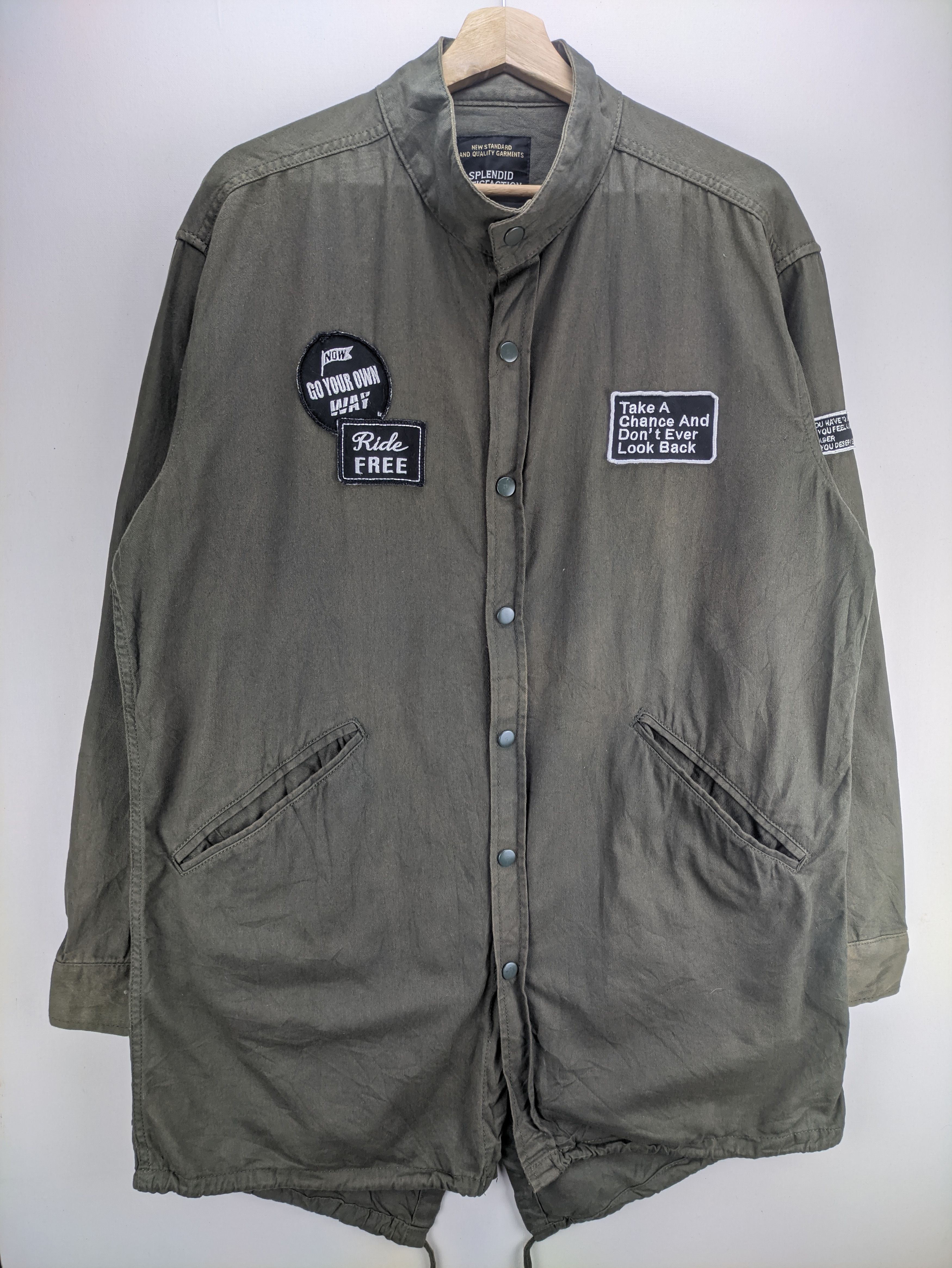 image of Army Of Me x Military Stealsfishtail Parka By Splendid Satisfaction in Olive Green (Size Large)