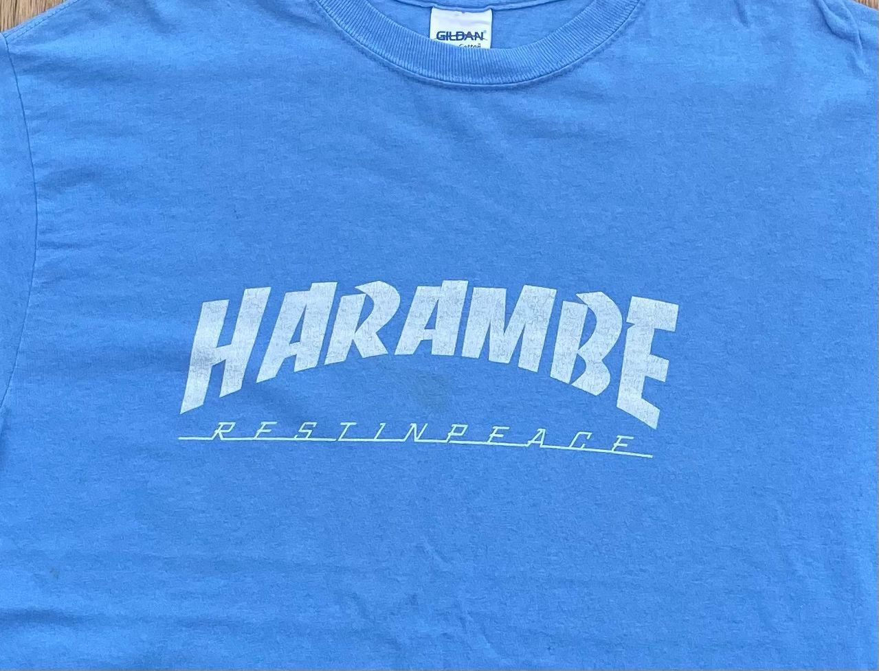 Gildan vintage tee D - 24 harambe thrasher magazine parody Size US M / EU 48-50 / 2 - 2 Thumbnail