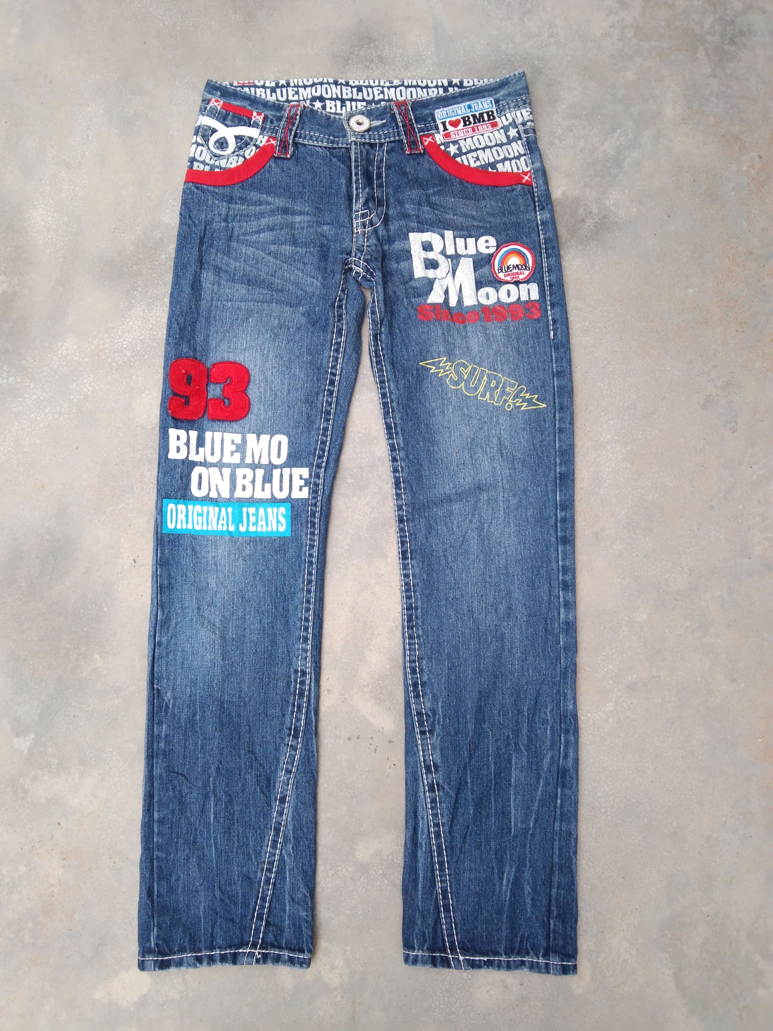 Japanese Brand Vintage Y2k Blue Moon Blue Avant-garde Jeans Style 28x30 Size US 28 / EU 44 - 1 Thumbnail
