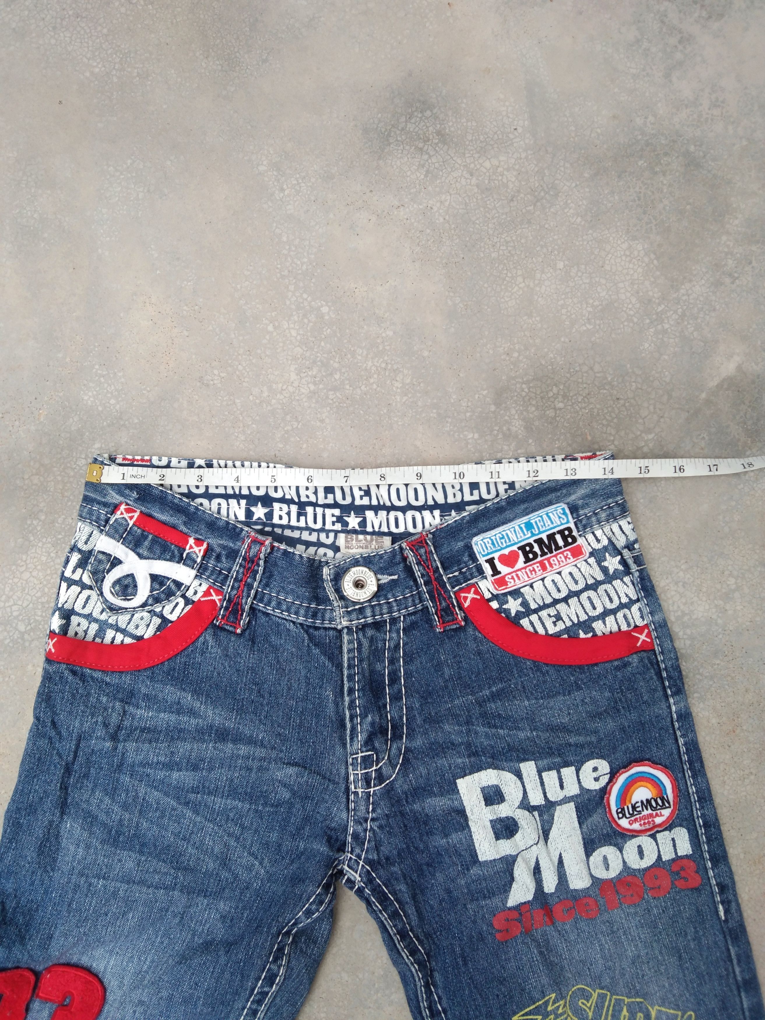 Japanese Brand Vintage Y2k Blue Moon Blue Avant-garde Jeans Style 28x30 Size US 28 / EU 44 - 4 Thumbnail
