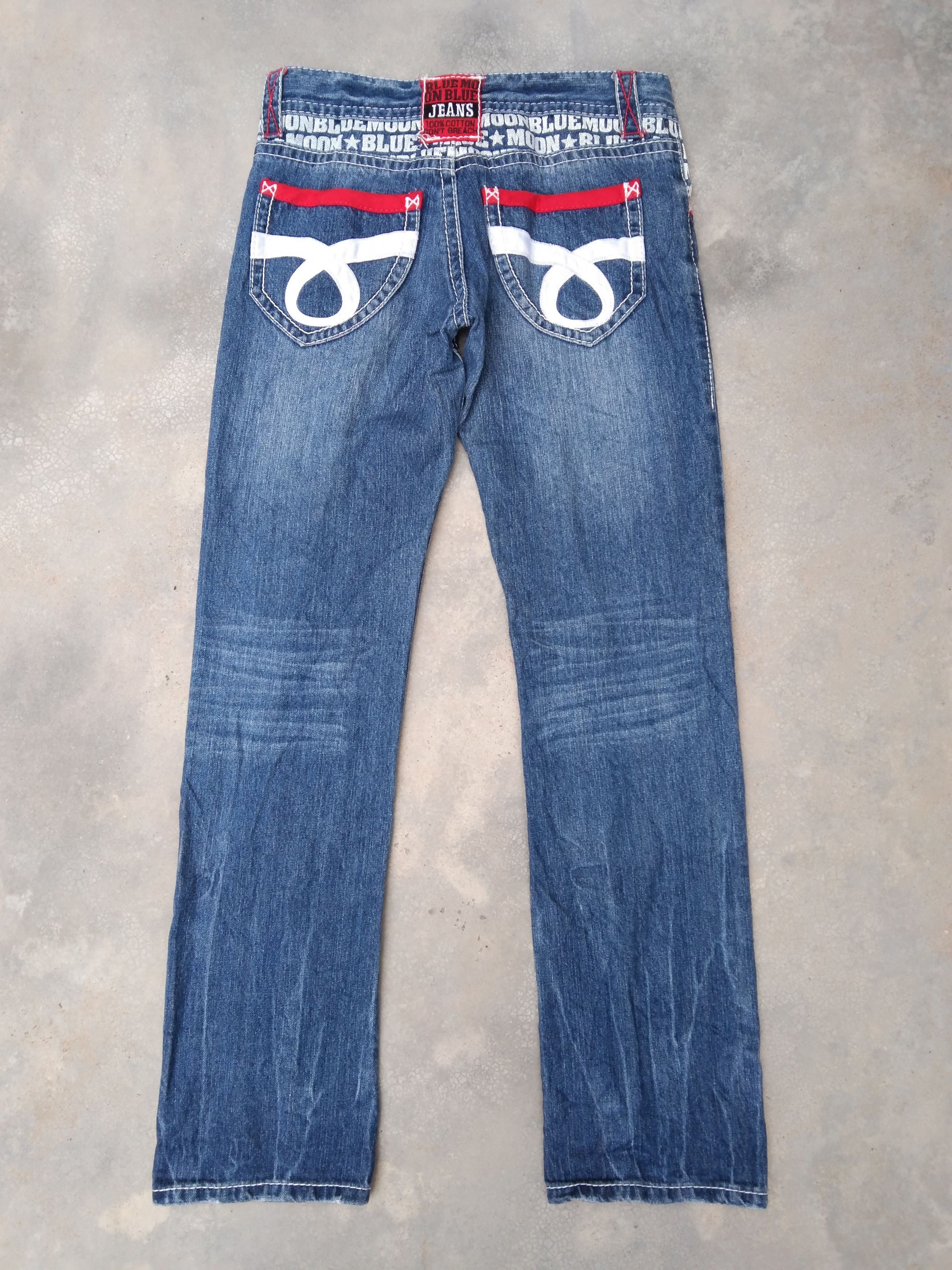 Japanese Brand Vintage Y2k Blue Moon Blue Avant-garde Jeans Style 28x30 Size US 28 / EU 44 - 2 Thumbnail