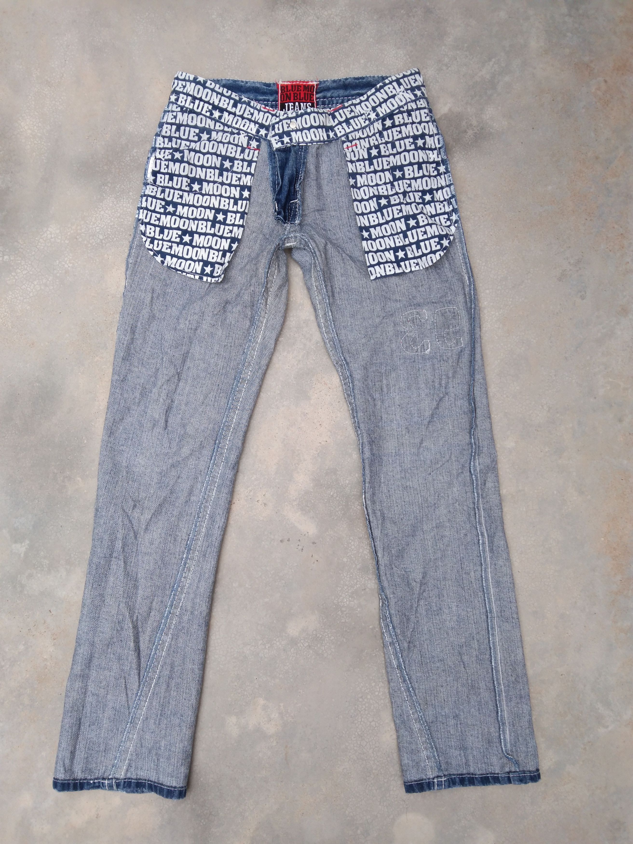 Japanese Brand Vintage Y2k Blue Moon Blue Avant-garde Jeans Style 28x30 Size US 28 / EU 44 - 3 Thumbnail