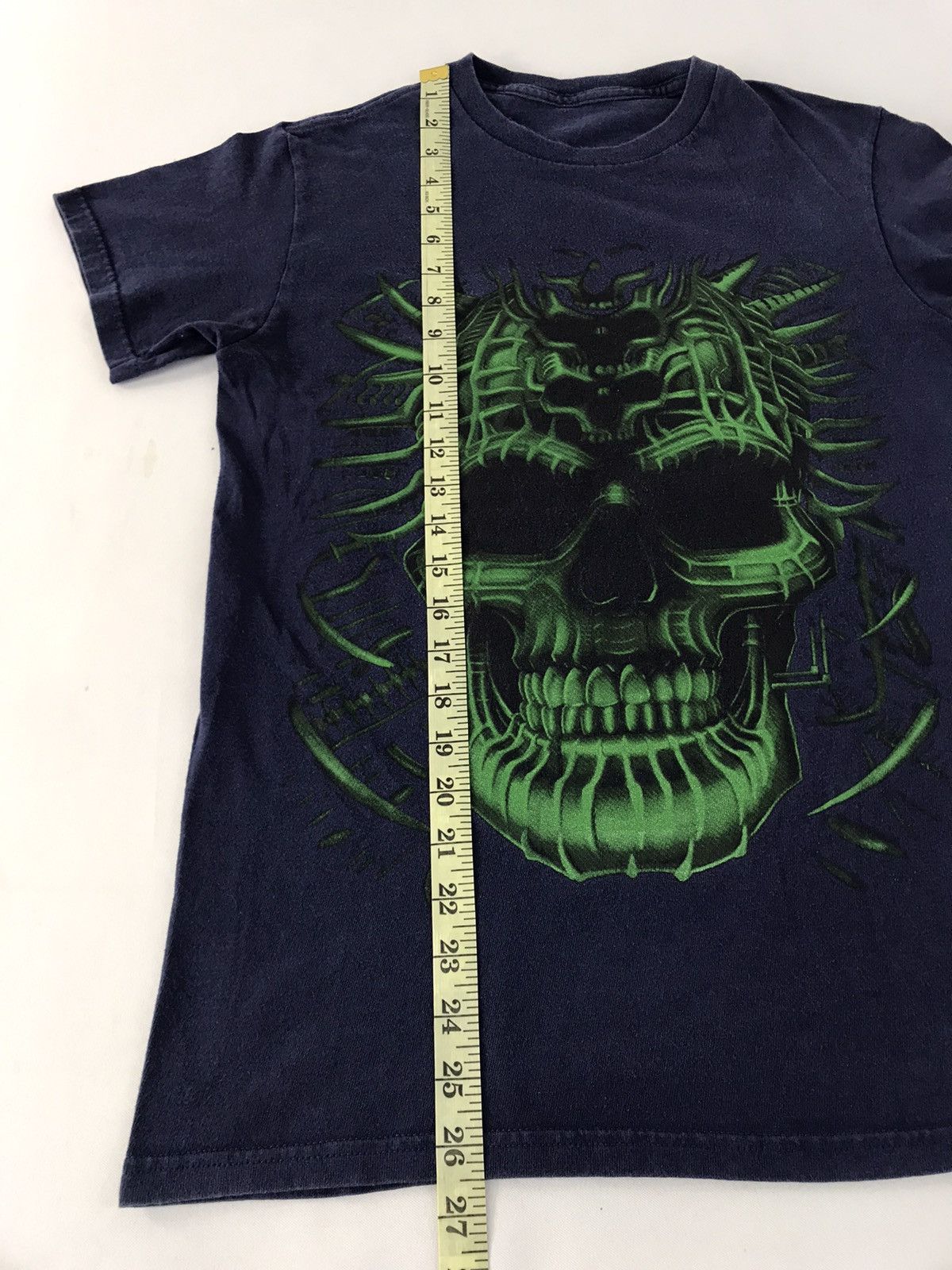 Vintage Cyberpunk Gothic Bondage Skull Stud Liquid Blue Design Tee Size US S / EU 44-46 / 1 - 5 Thumbnail