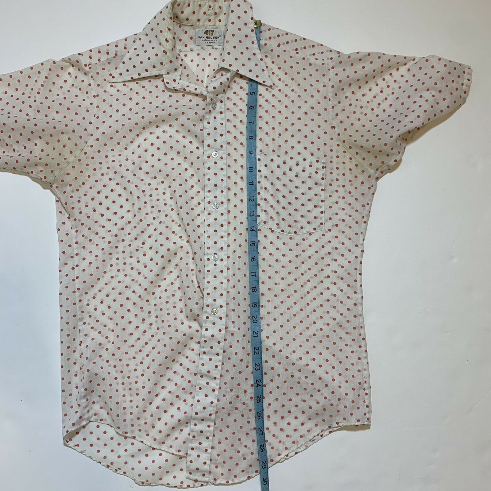 Van Heusen × Vintage Vintage 60s 70s Van Heusen 417 Vanopress Polka Dot Shirt Size US S / EU 44-46 / 1 - 12 Thumbnail