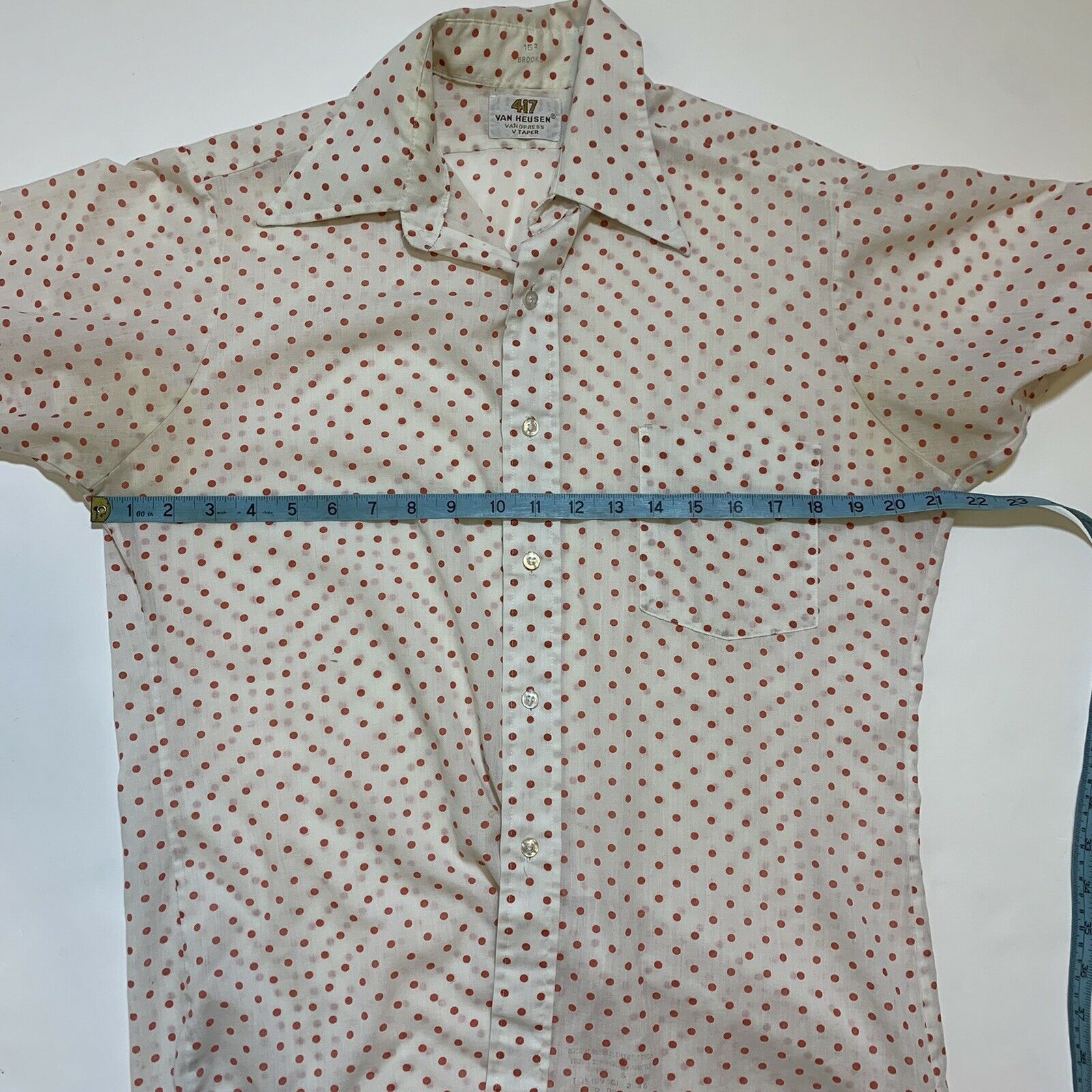 Van Heusen × Vintage Vintage 60s 70s Van Heusen 417 Vanopress Polka Dot Shirt Size US S / EU 44-46 / 1 - 11 Thumbnail