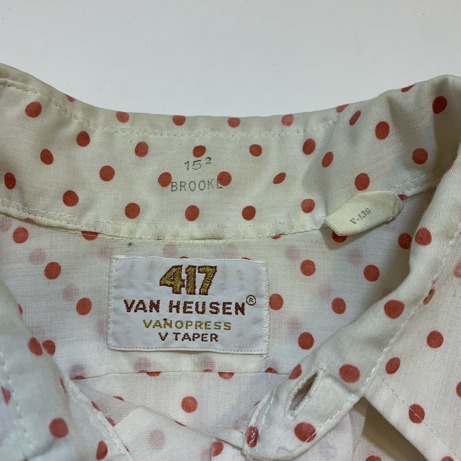 Van Heusen × Vintage Vintage 60s 70s Van Heusen 417 Vanopress Polka Dot Shirt Size US S / EU 44-46 / 1 - 8 Thumbnail