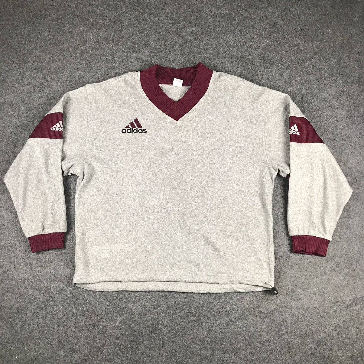 Adidas × Japanese Brand × Vintage 🔥Vintage Adidas Equipment Sweatshirt V collar🔥 Size US L / EU 52-54 / 3 - 1 Thumbnail