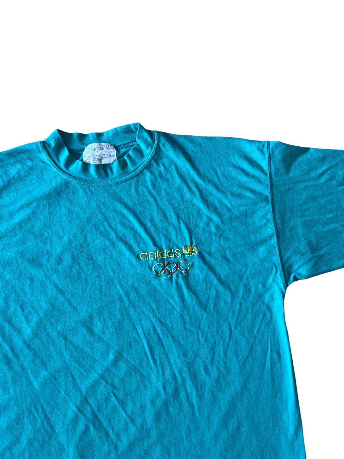 Adidas × Vintage Vintage 80s Adidas Olympics Rings Embroidered T Shirt Size US M / EU 48-50 / 2 - 1 Thumbnail