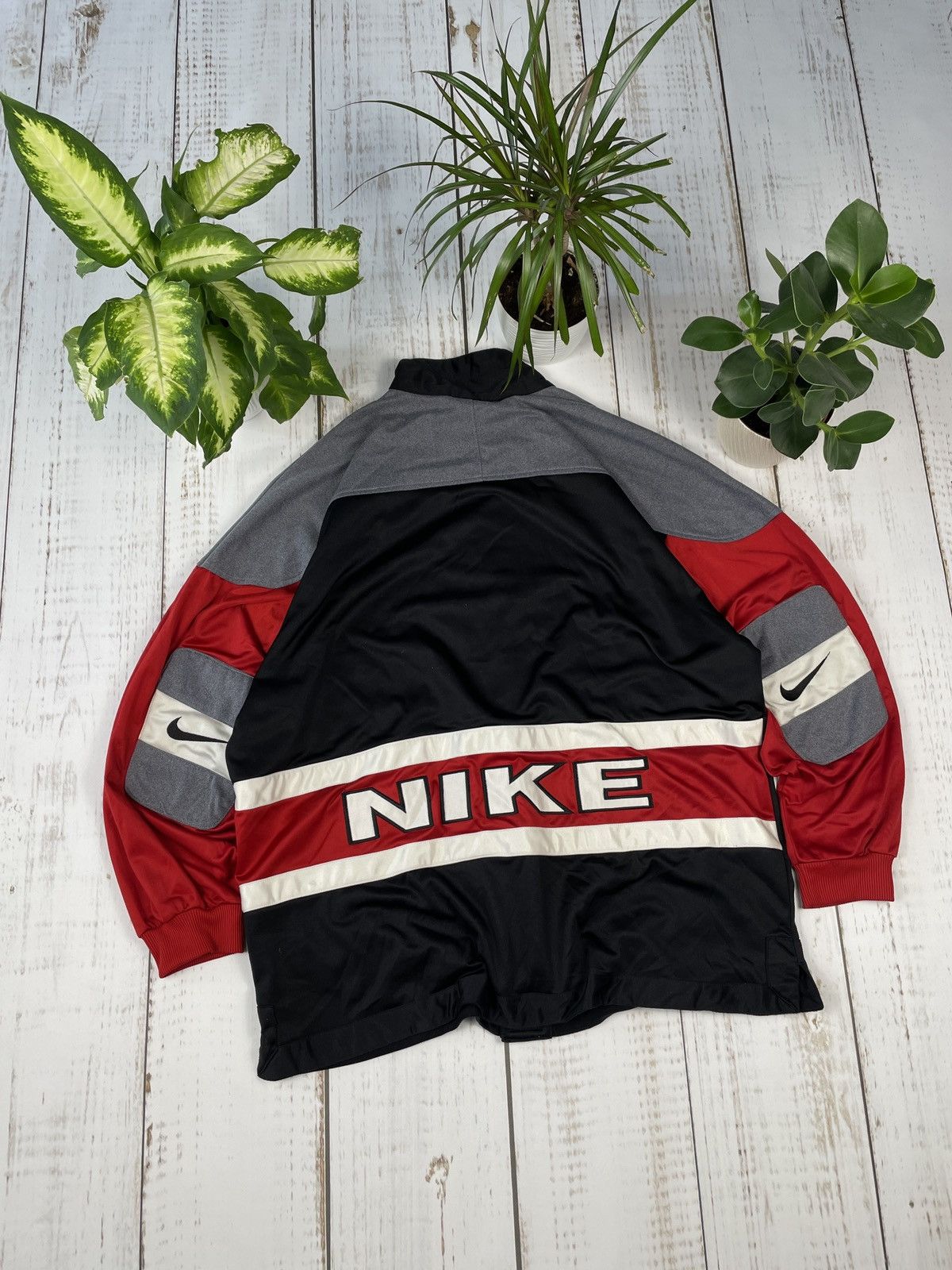 Nike × Vintage Nike Vintage 90s sweatshirt jersey zip y2k spellout Size US XL / EU 56 / 4 - 1 Thumbnail