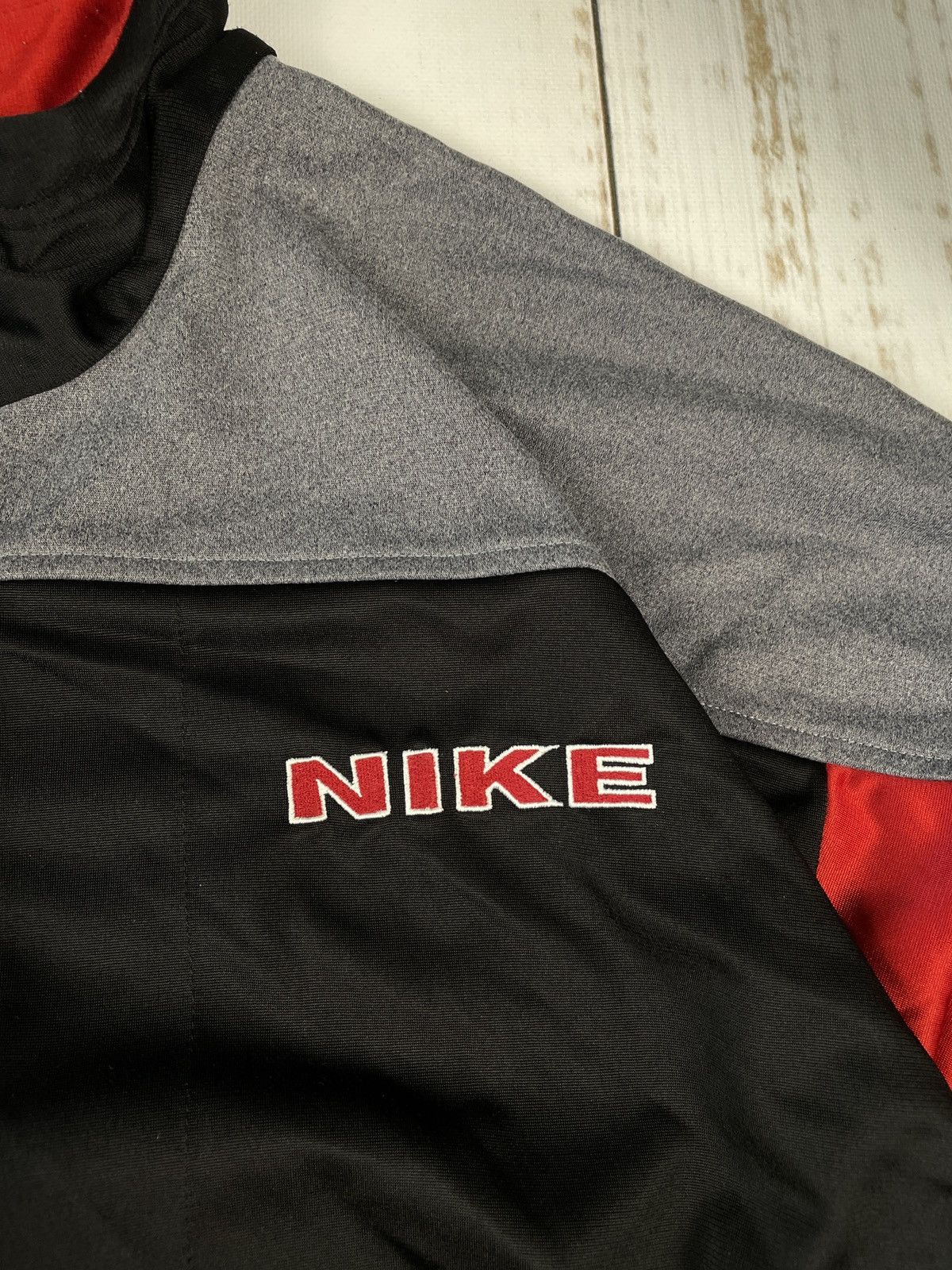 Nike × Vintage Nike Vintage 90s sweatshirt jersey zip y2k spellout Size US XL / EU 56 / 4 - 4 Thumbnail