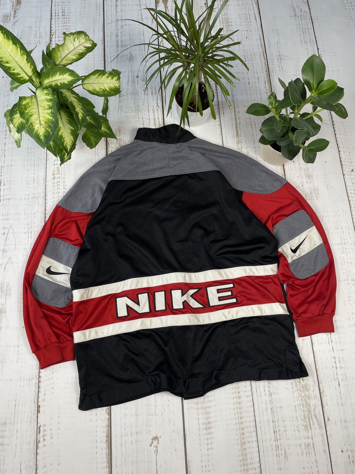 Nike × Vintage Nike Vintage 90s sweatshirt jersey zip y2k spellout Size US XL / EU 56 / 4 - 2 Thumbnail