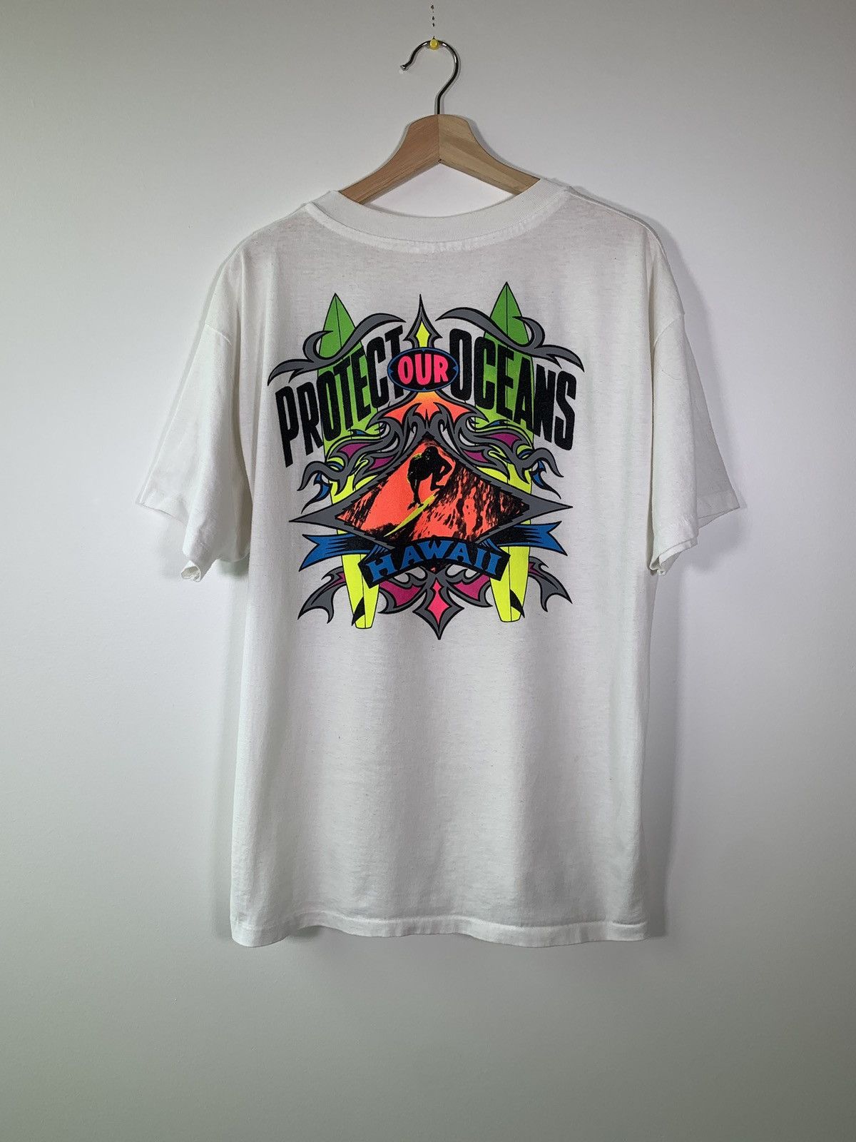 Vintage Vintage 90s Hawaii Protect Our Oceans Single Stitch T Shirt Size US XL / EU 56 / 4 - 2 Thumbnail