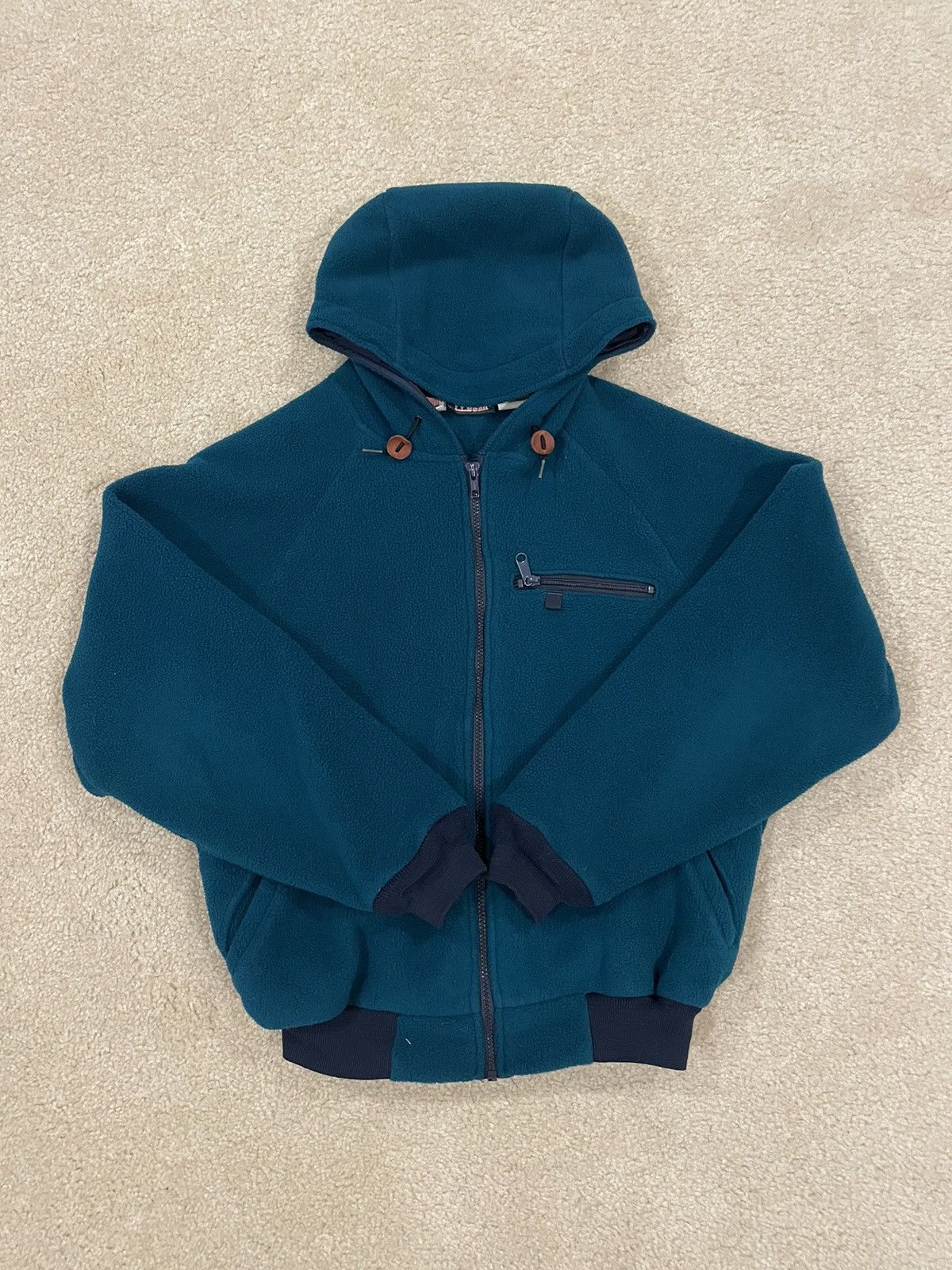 L.L. Bean × Vintage Vintage L L Bean Boxy Fleece Zip-up Hoodie Jacket Made in US Size US S / EU 44-46 / 1 - 1 Thumbnail