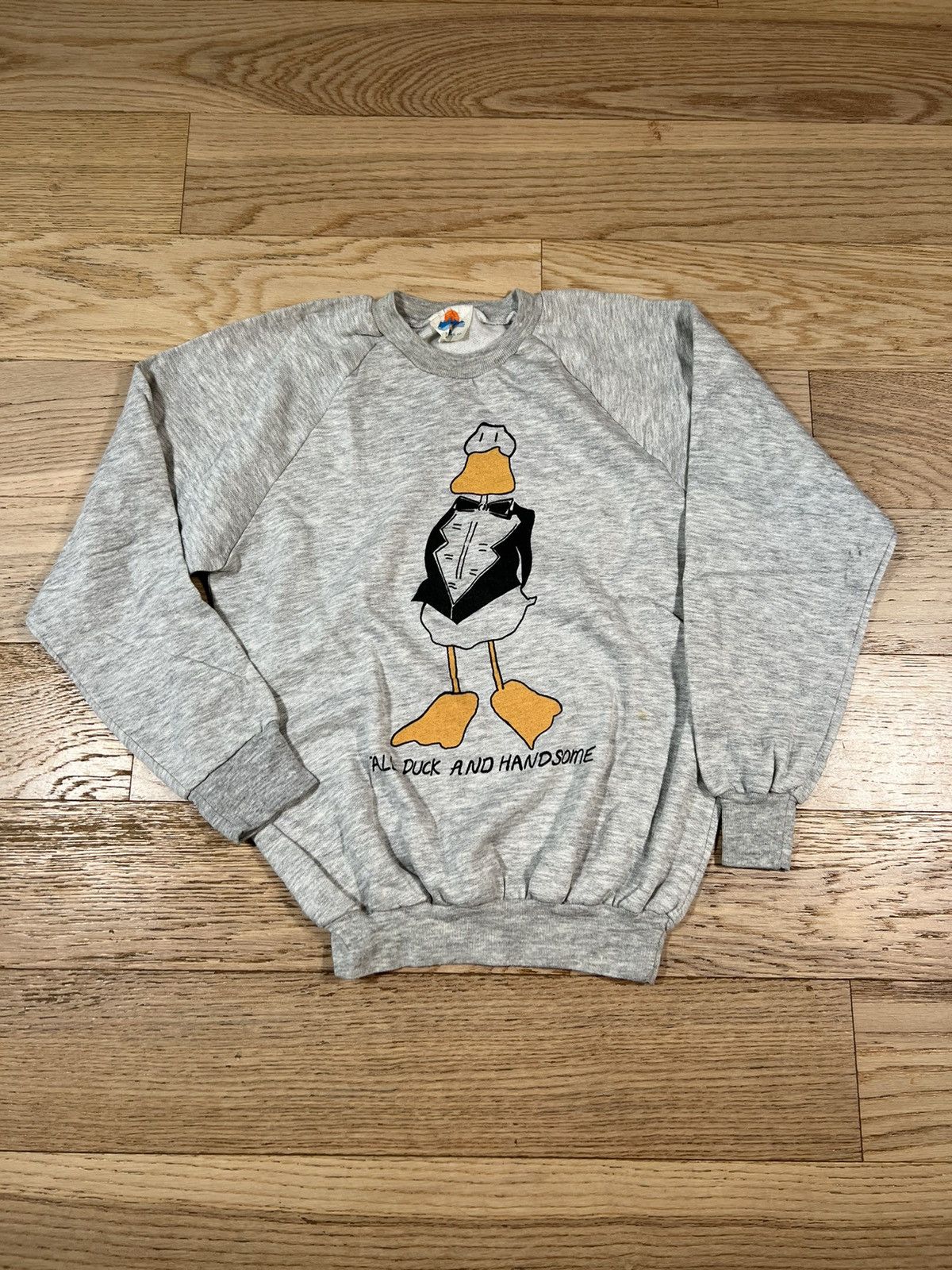 Vintage Vintage 80s Tall Duck and Handsome Crew Neck Sweatshirt Size US S / EU 44-46 / 1 - 2 Thumbnail