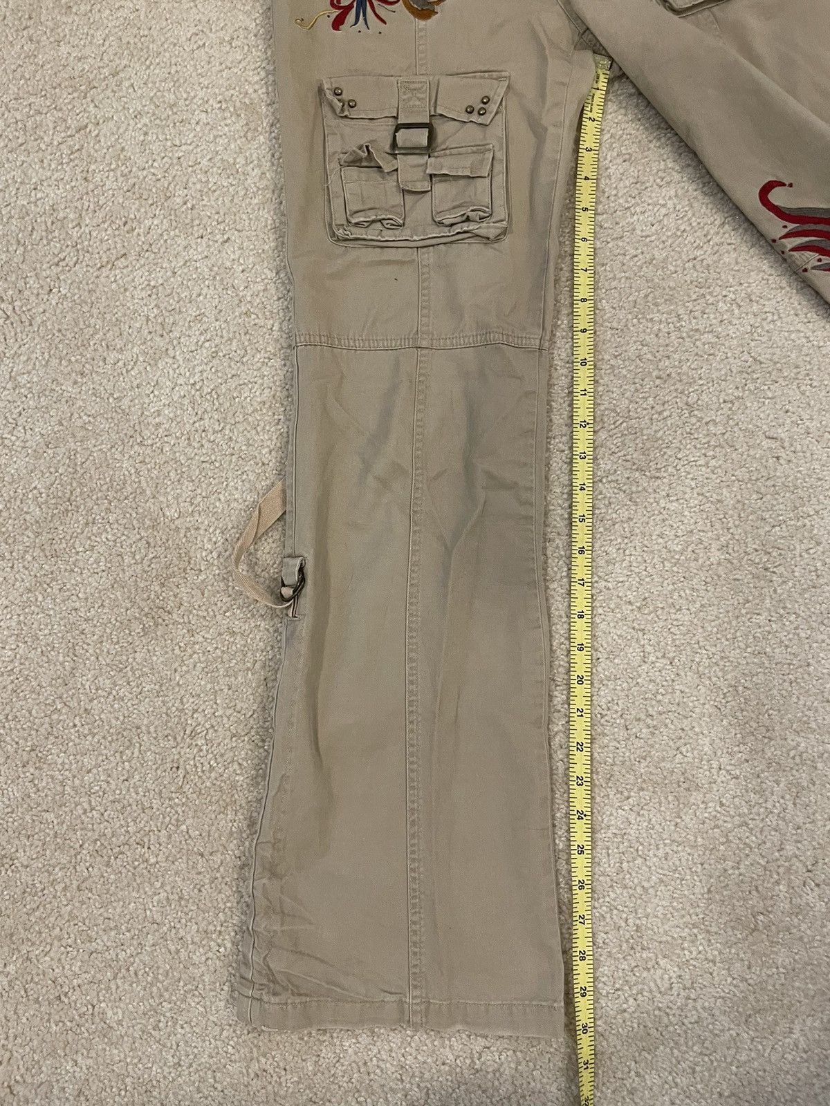 Japanese Brand × Vintage Vintage Embroidered Flare Bondage Cargo Pants Size US 32 / EU 48 - 2 Thumbnail