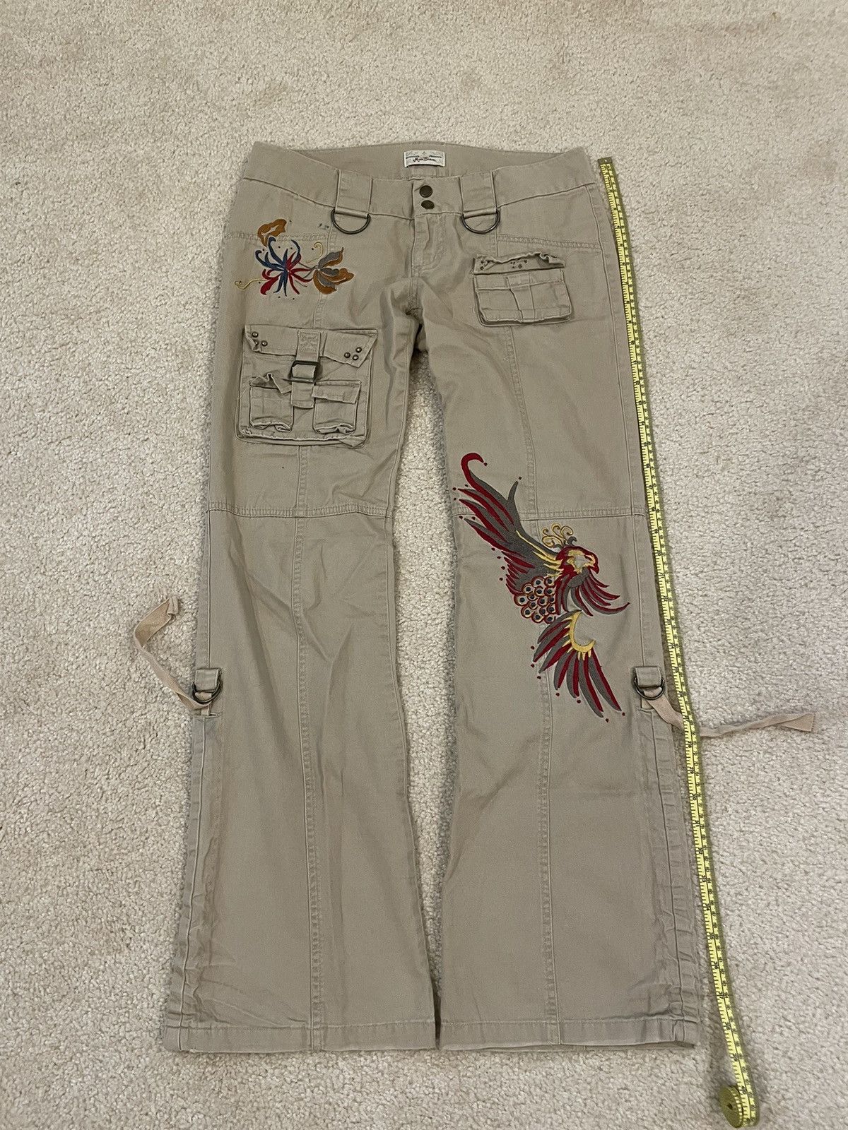 Japanese Brand × Vintage Vintage Embroidered Flare Bondage Cargo Pants Size US 32 / EU 48 - 1 Thumbnail