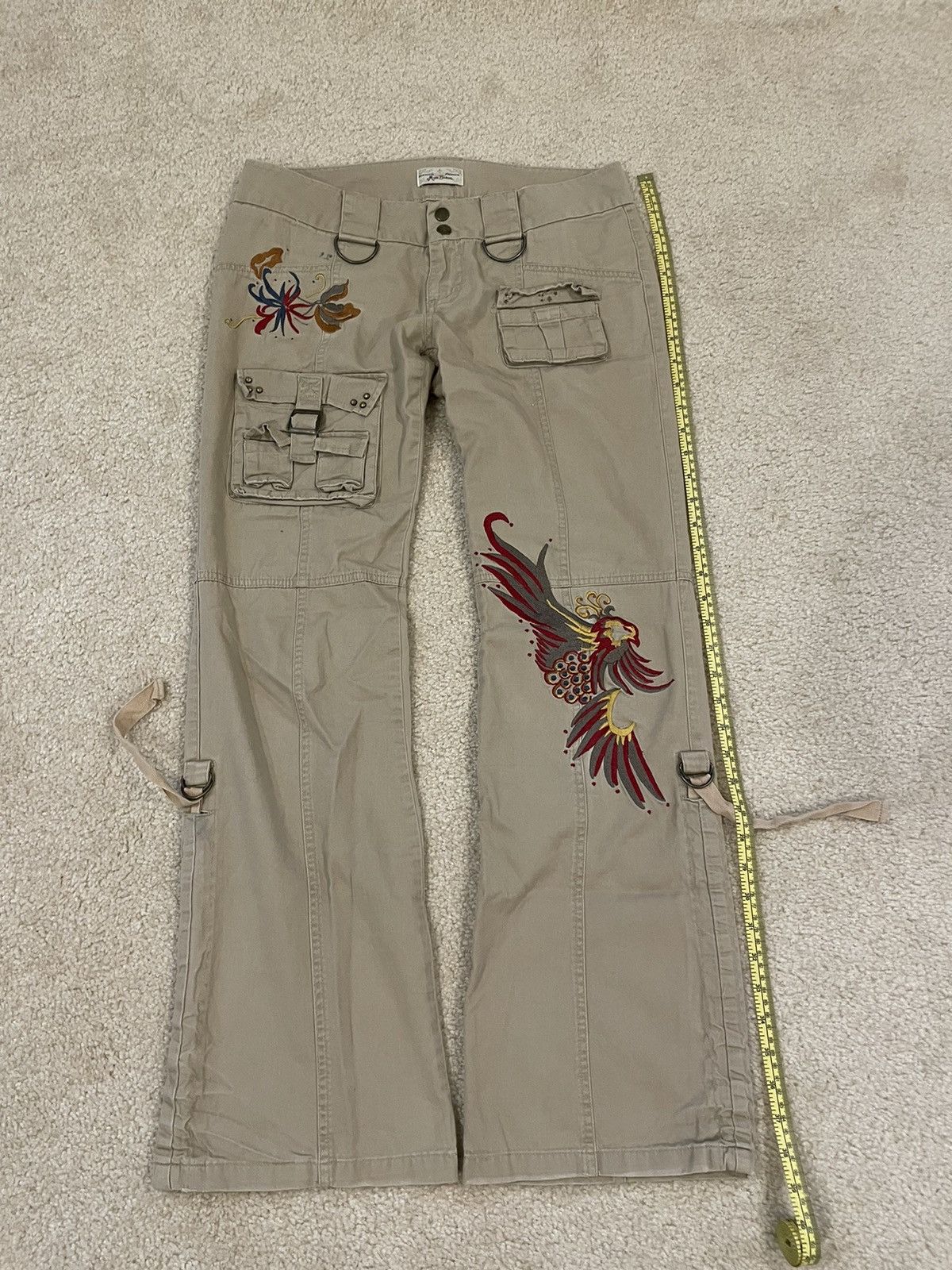 Japanese Brand × Vintage Vintage Embroidered Flare Bondage Cargo Pants Size US 32 / EU 48 - 18 Thumbnail