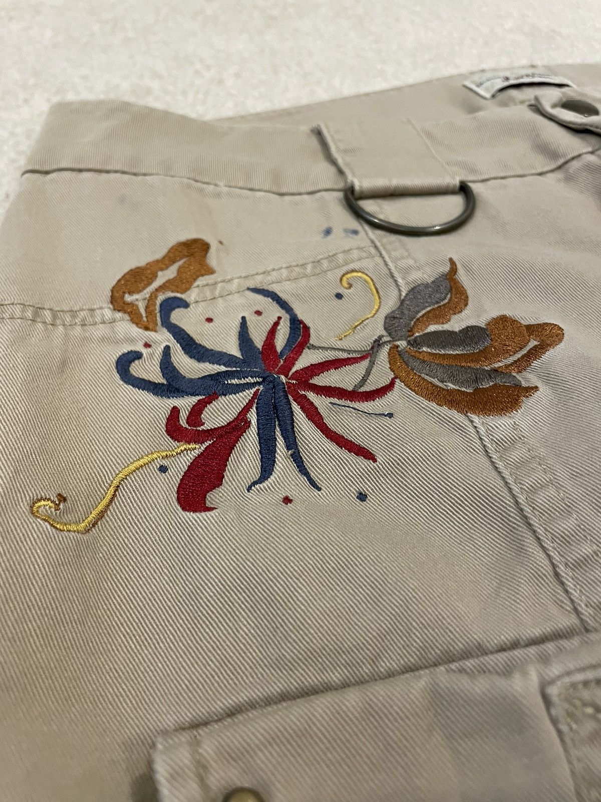 Japanese Brand × Vintage Vintage Embroidered Flare Bondage Cargo Pants Size US 32 / EU 48 - 9 Thumbnail