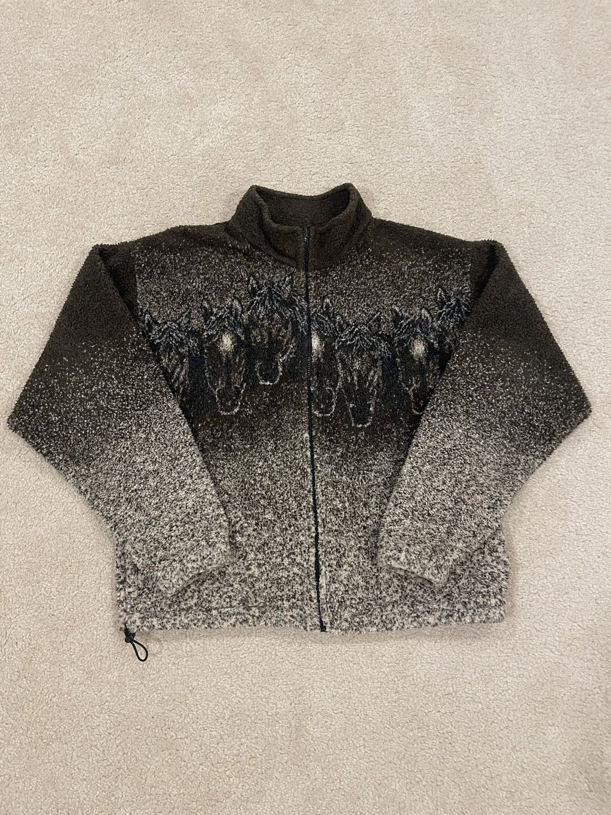 Vintage Vintage Nature Fleece Jacket Mustangs “Cavalry” Brown Cream Size US M / EU 48-50 / 2 - 1 Thumbnail