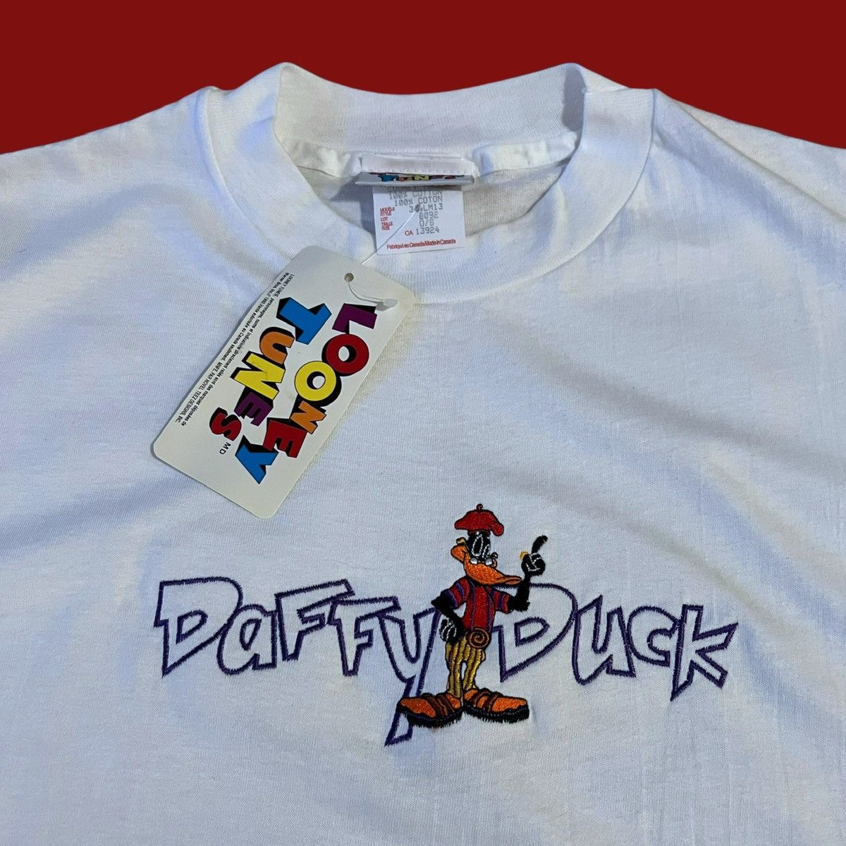 Vintage × Warner Bros Vintage 1993 Daffy Duck Looney Tunes Single Stitch TShirt DS Size US XL / EU 56 / 4 - 1 Thumbnail